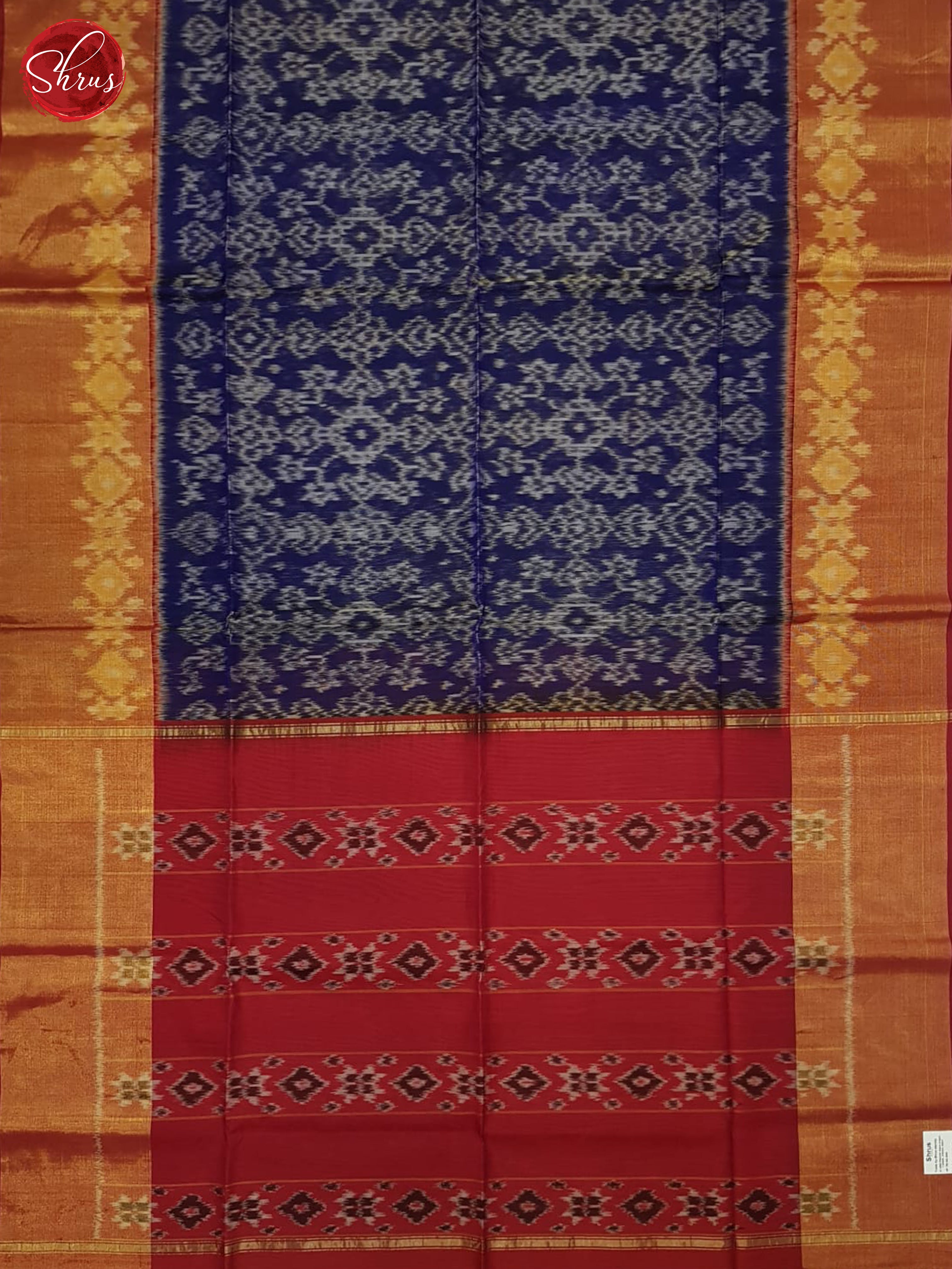 Blue And Red- POchampally Silk Cotton Saree - Shop on ShrusEternity.com