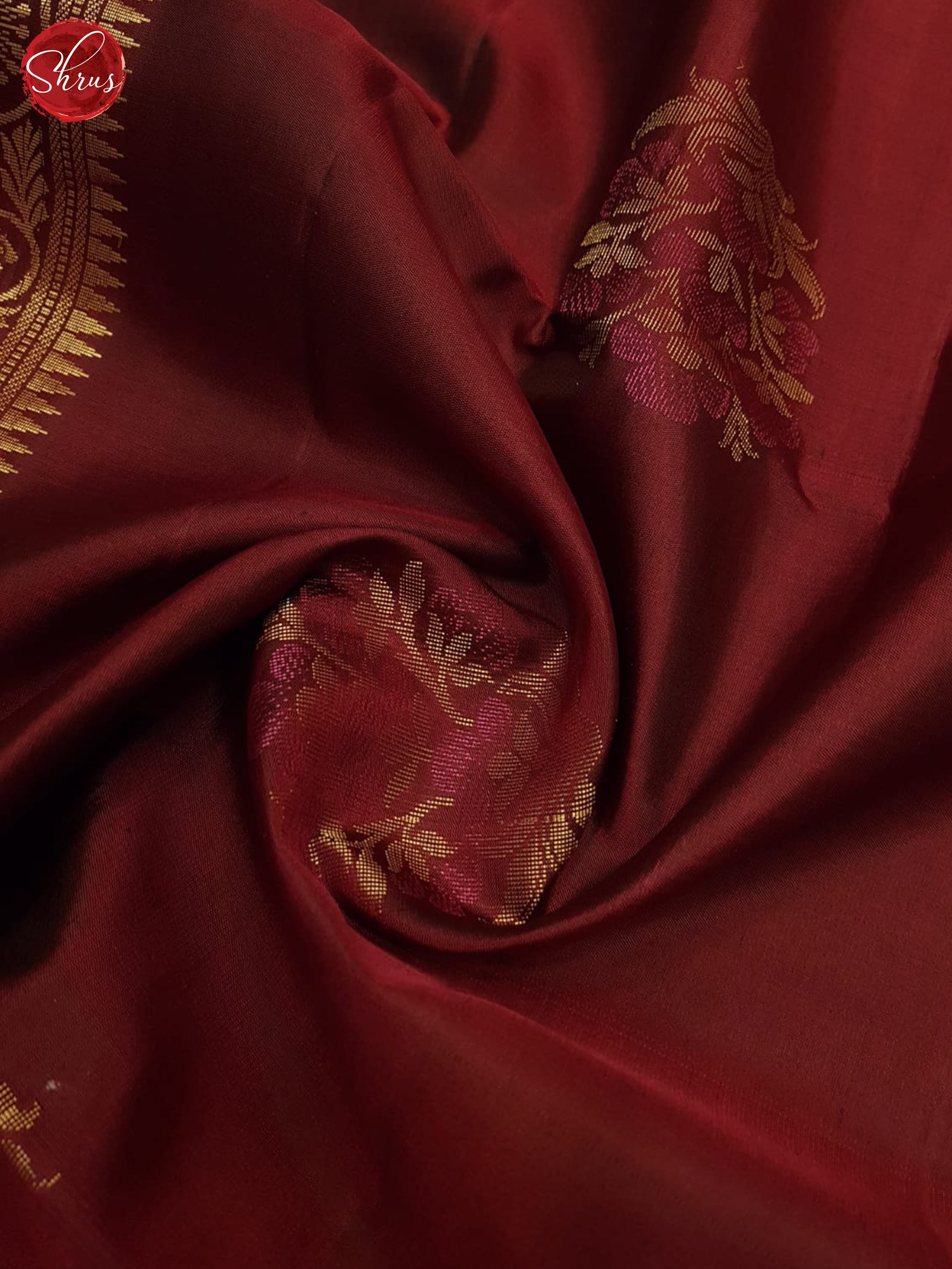Maroon And Green- Soft Silk Saree - Shop on ShrusEternity.com