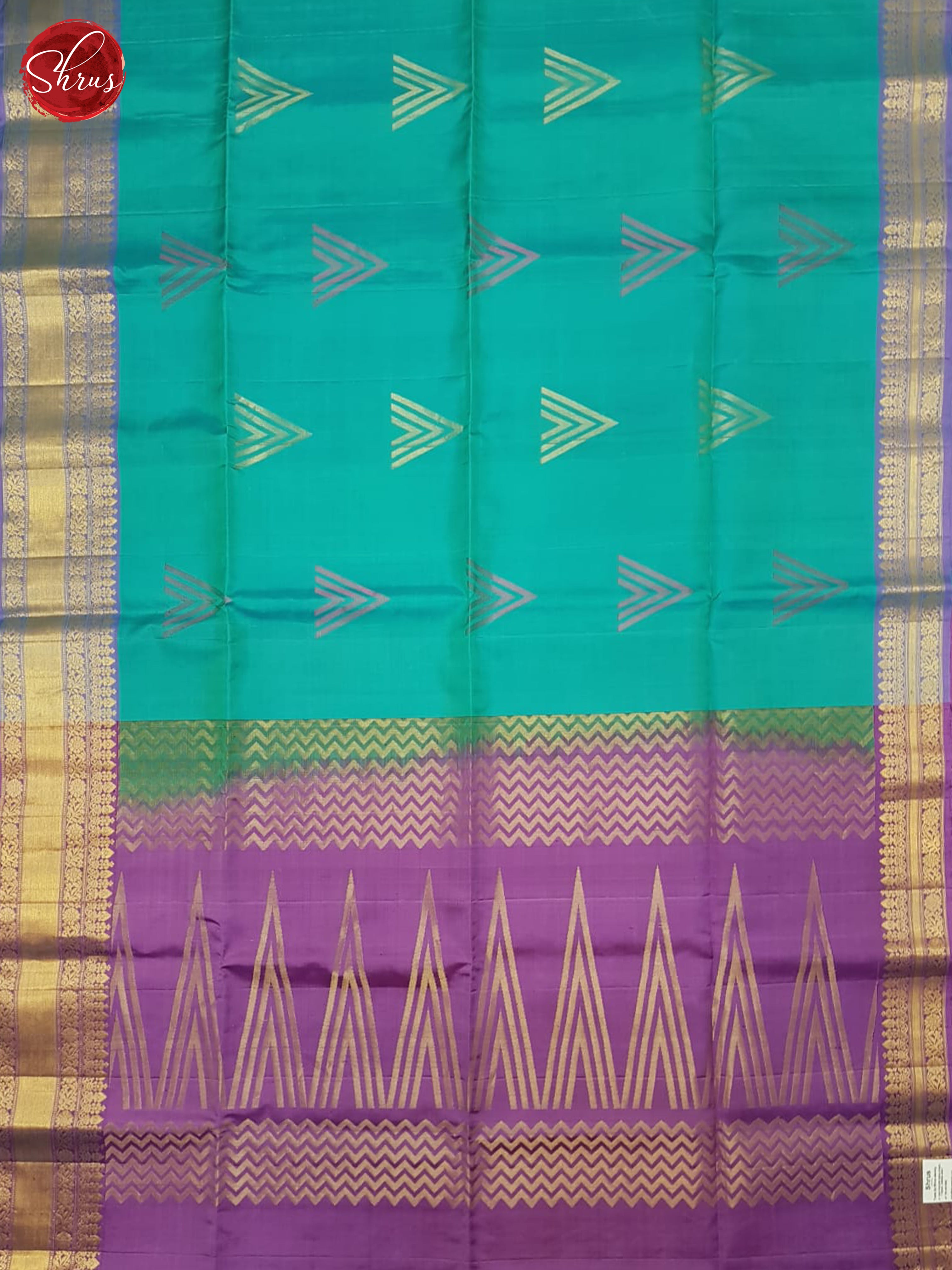 Teal Blue And Lavender- Soft Silk Saree - Shop on ShrusEternity.com
