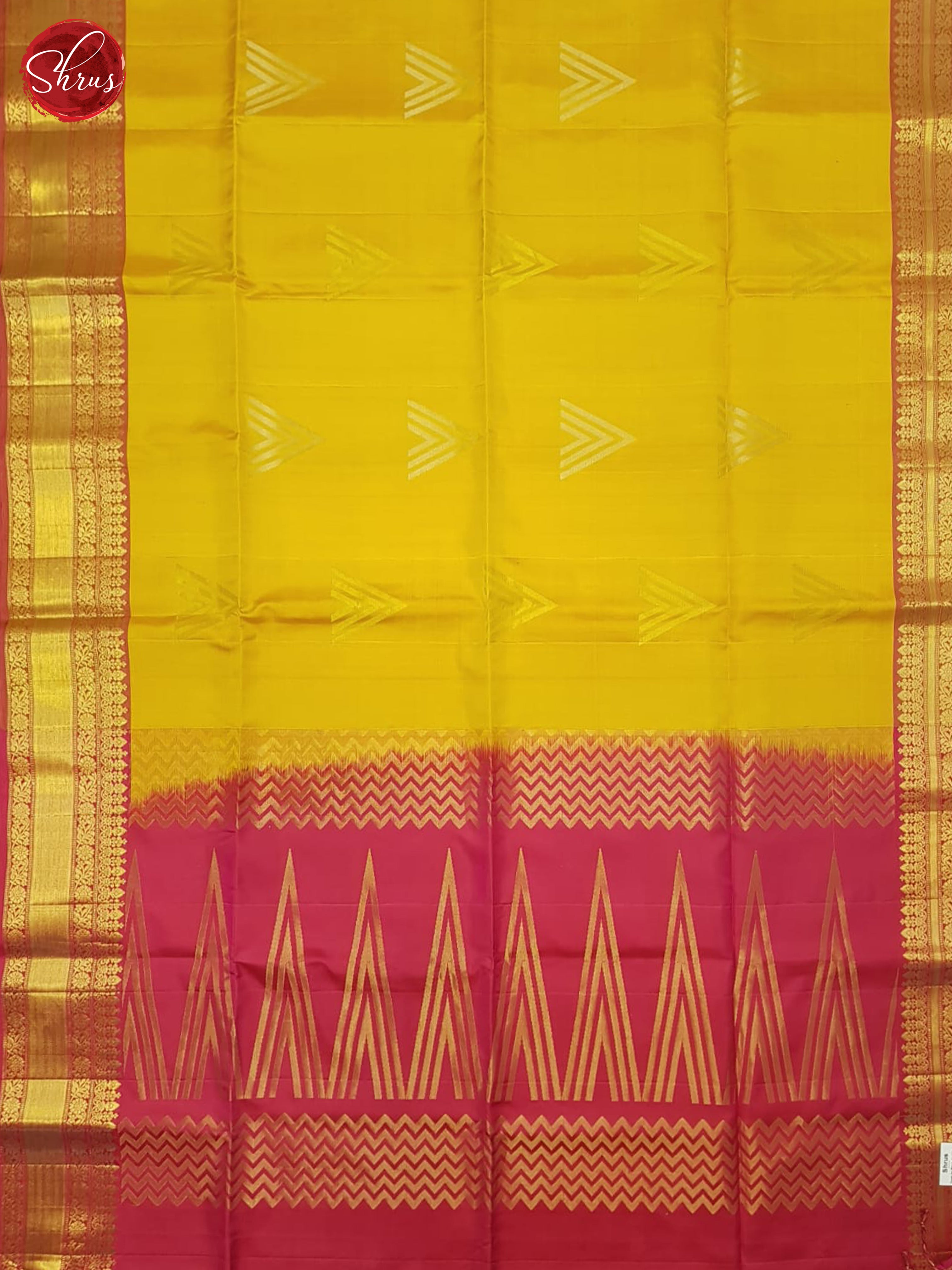 Mustard And Reddish Pink- Soft Silk Saree - Shop on ShrusEternity.com