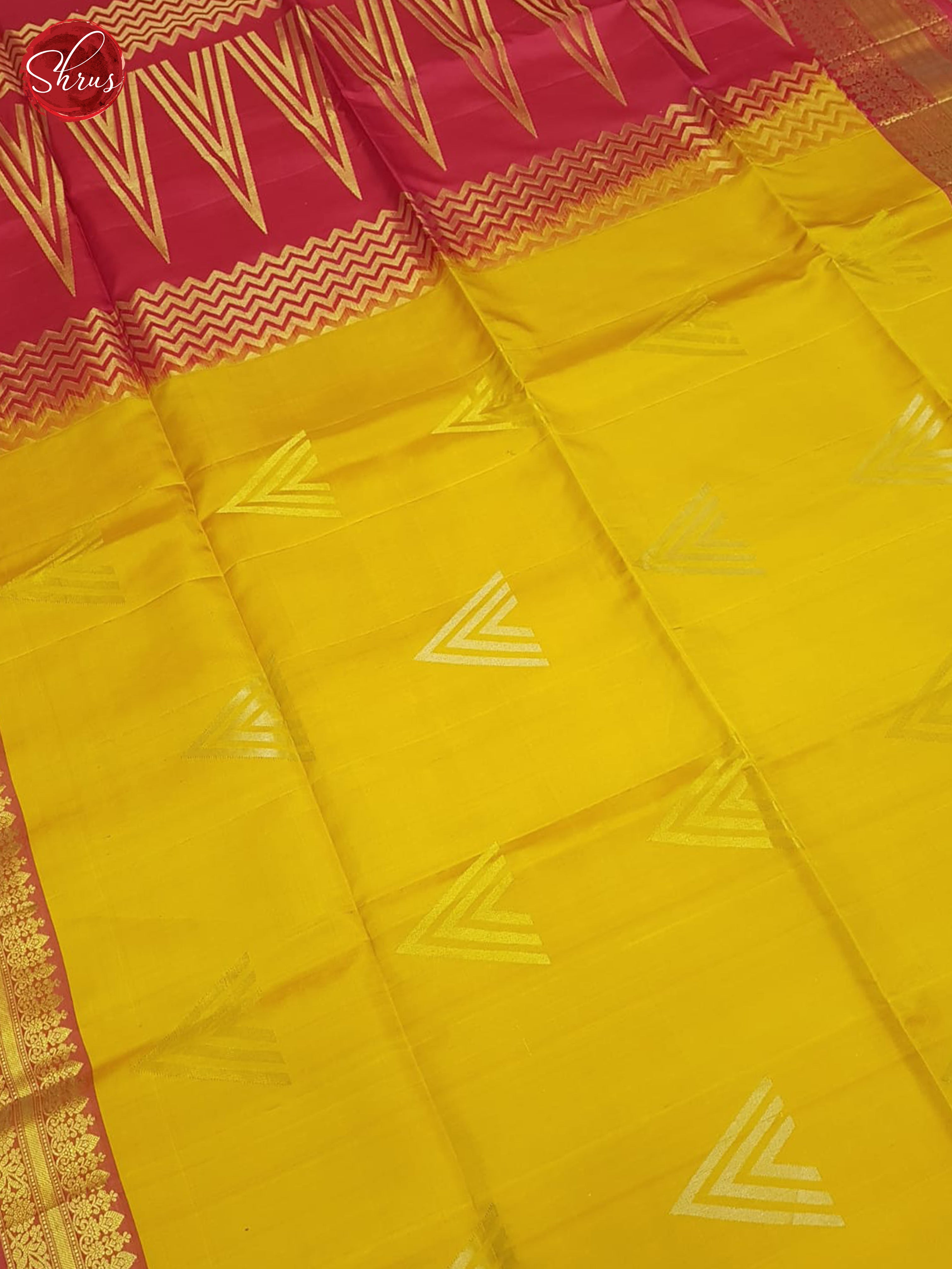 Mustard And Reddish Pink- Soft Silk Saree - Shop on ShrusEternity.com
