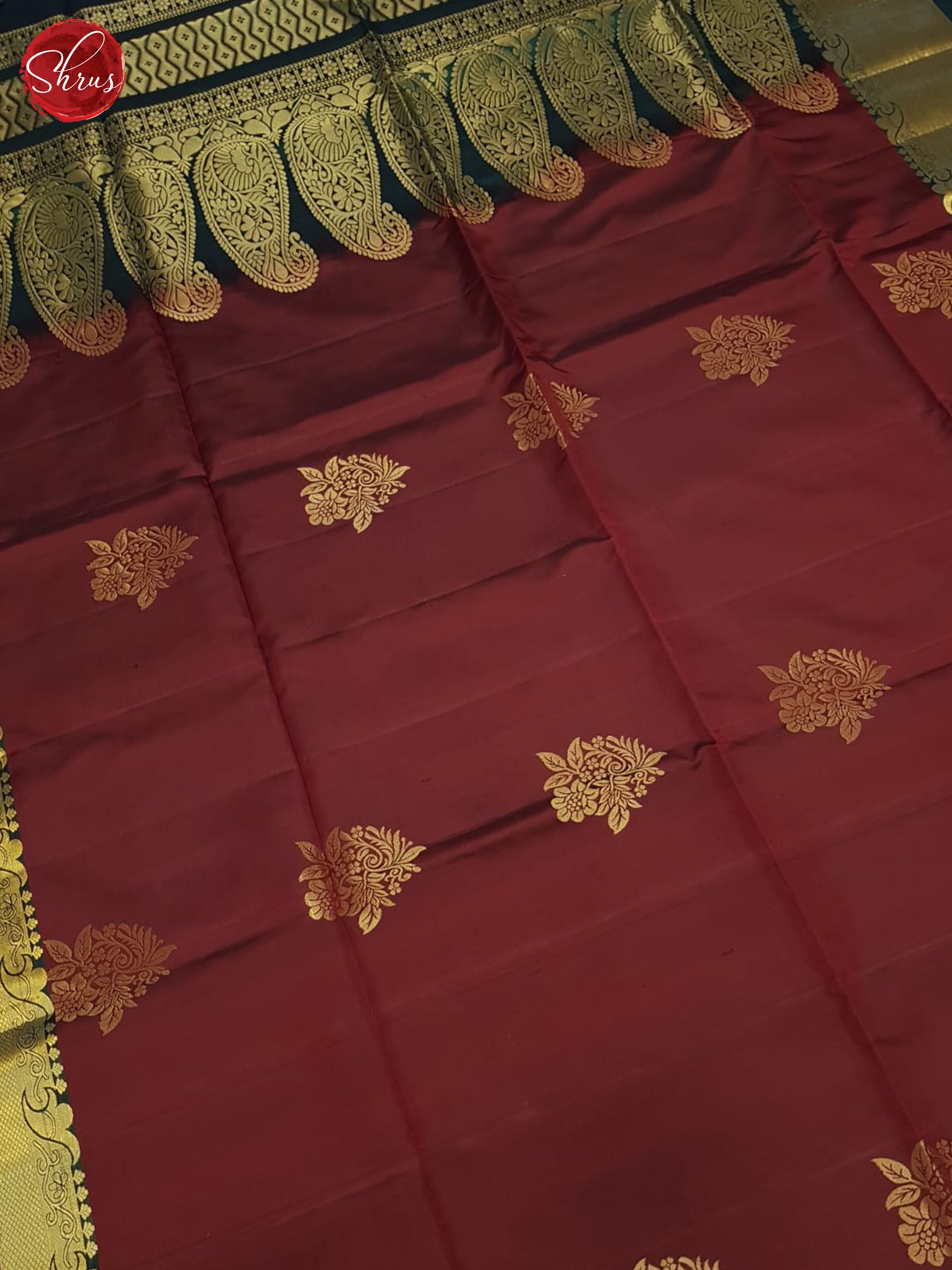 Brown And Green- Soft Silk Saree - Shop on ShrusEternity.com
