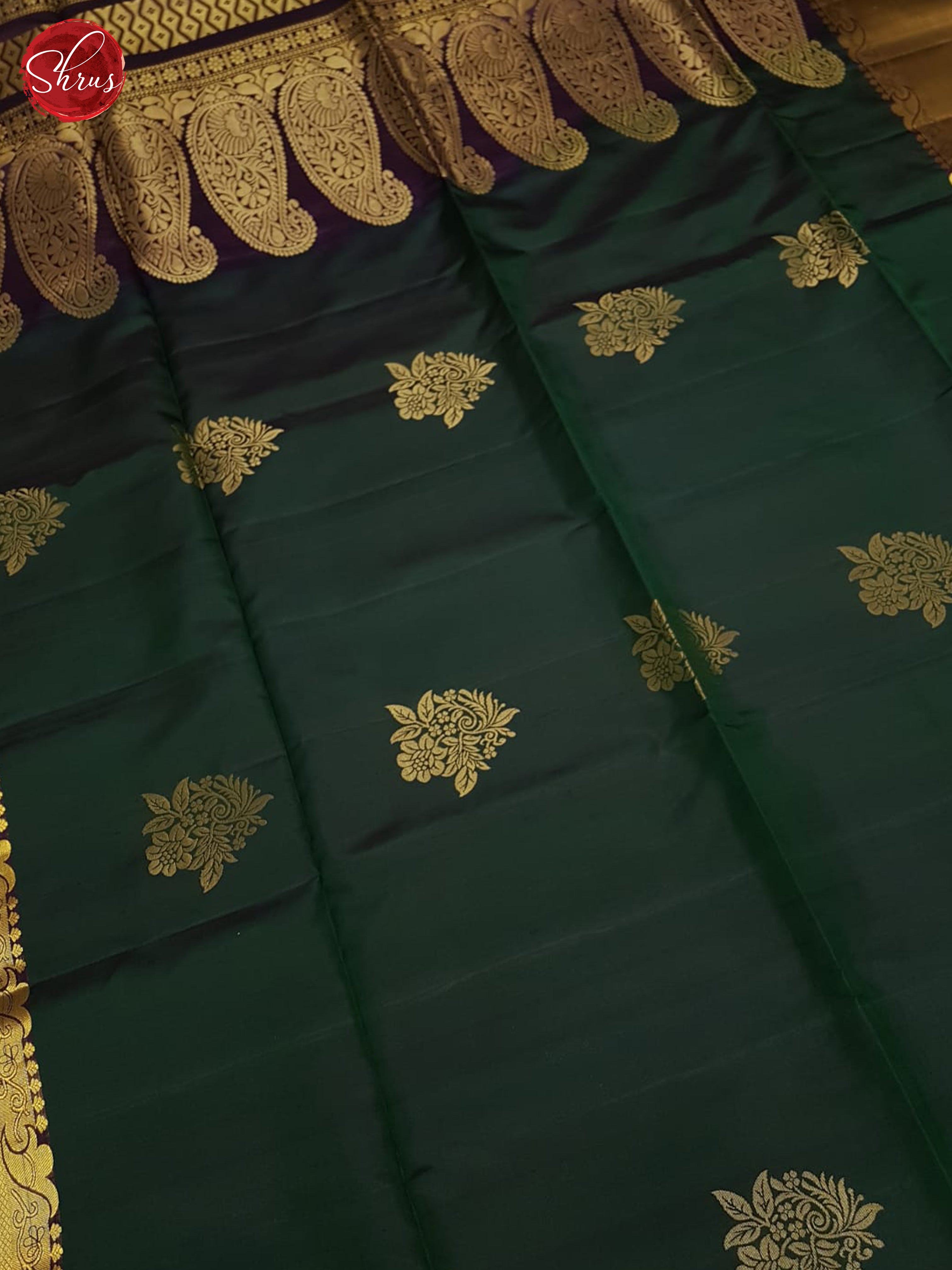 Peacock Green & Purple - Soft Silk Saree - Shop on ShrusEternity.com