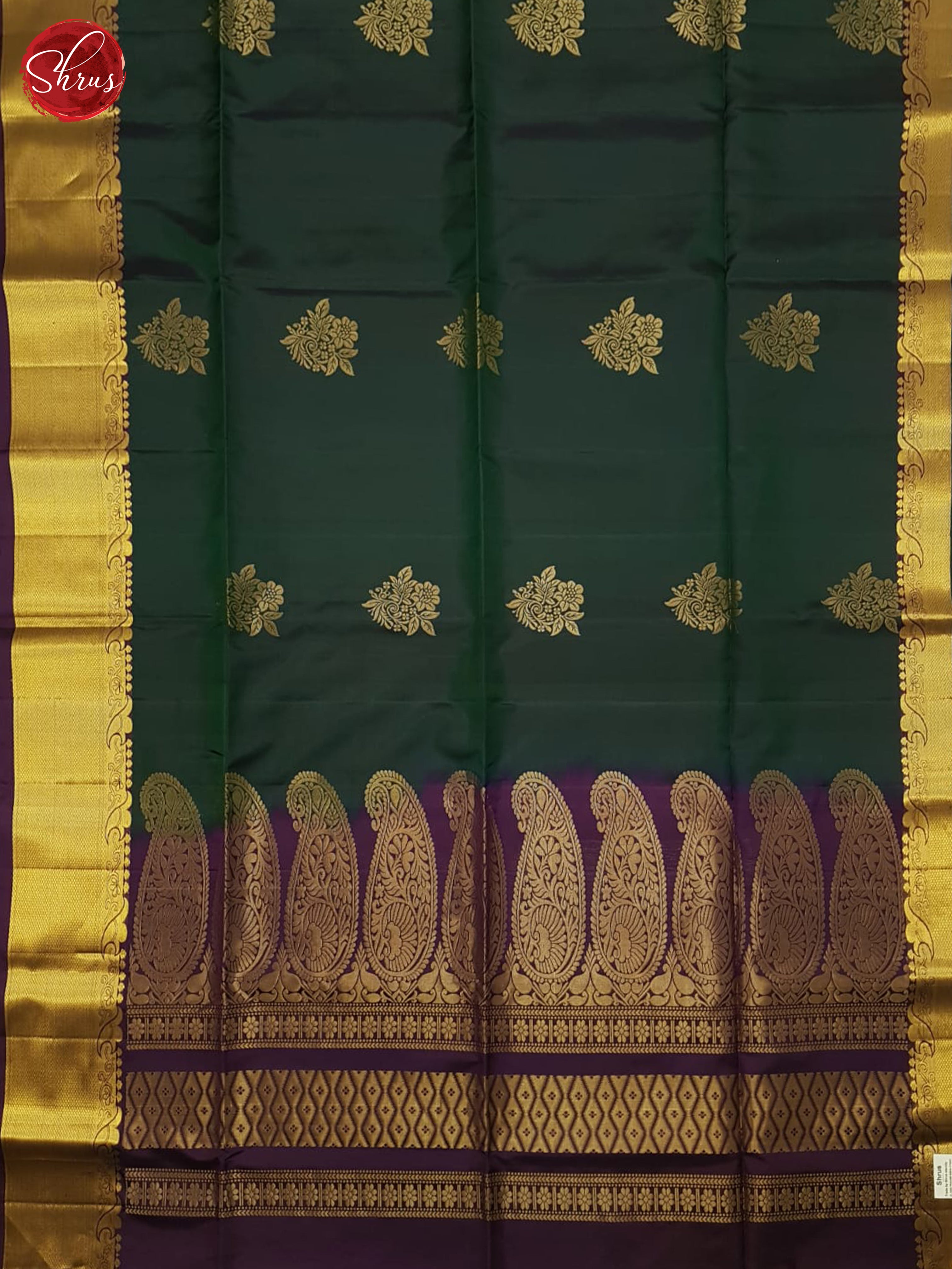 Peacock Green & Purple - Soft Silk Saree - Shop on ShrusEternity.com