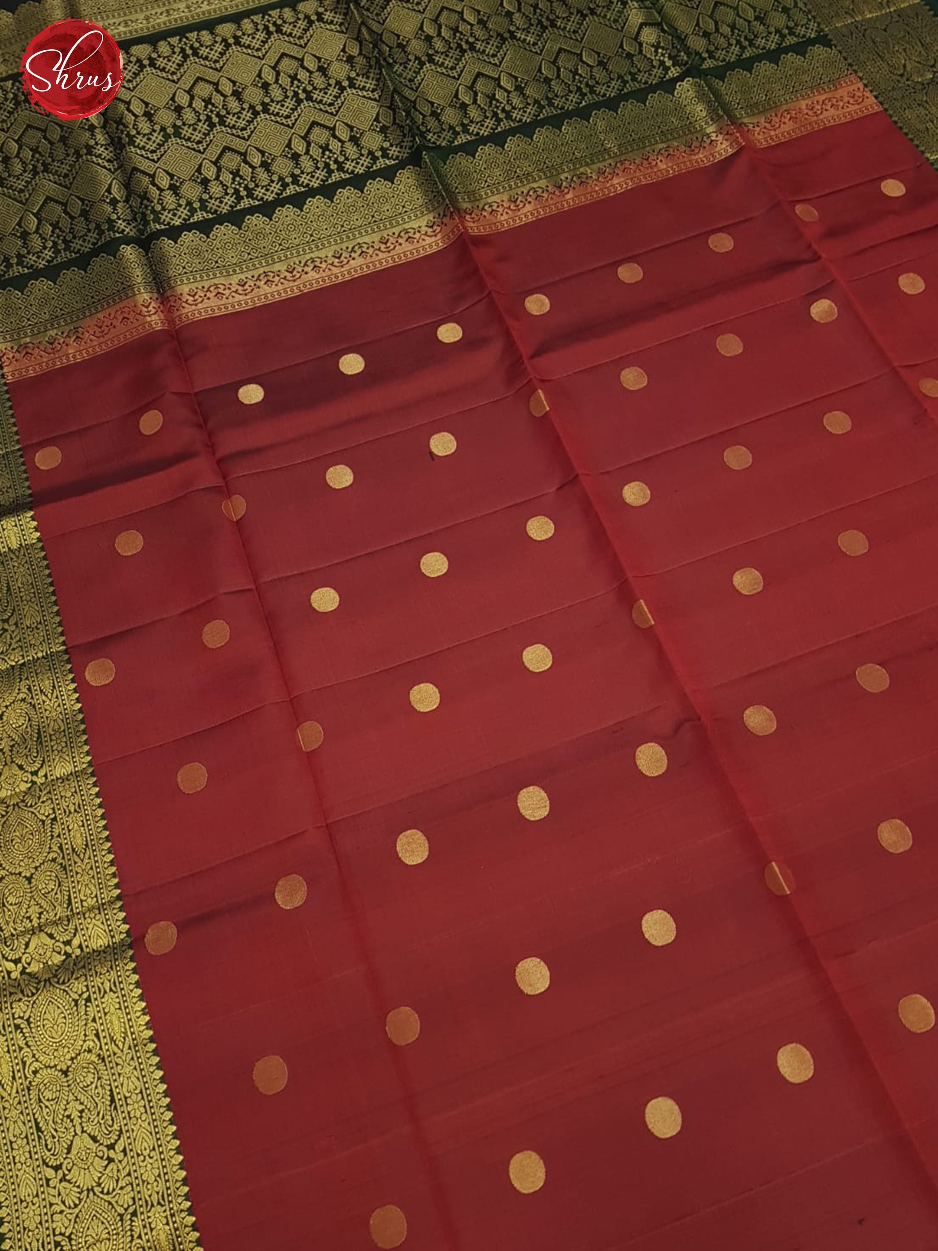 Red & Green - Soft Silk Saree - Shop on ShrusEternity.com