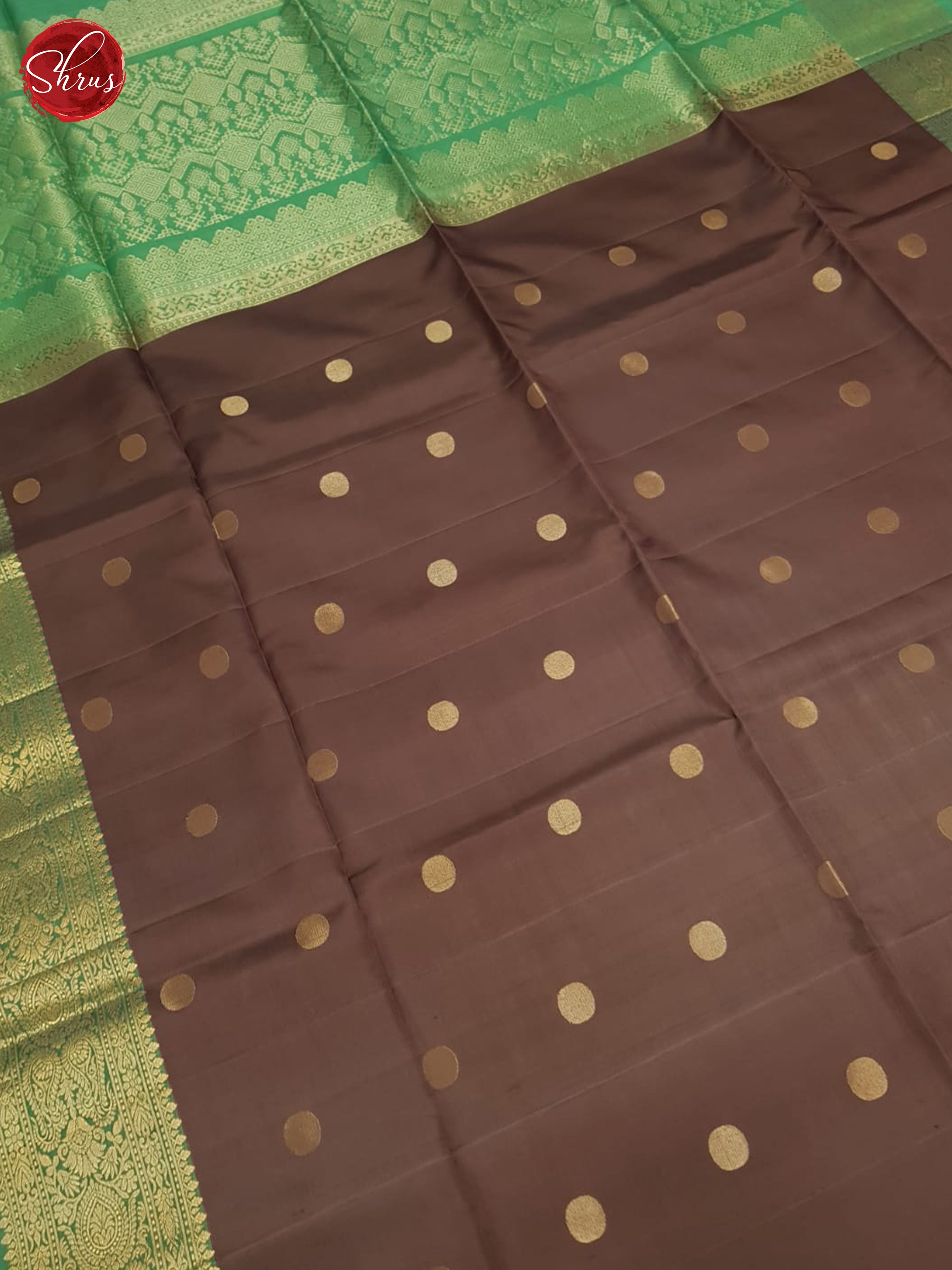 Brown And Green-Soft Silk saree-4