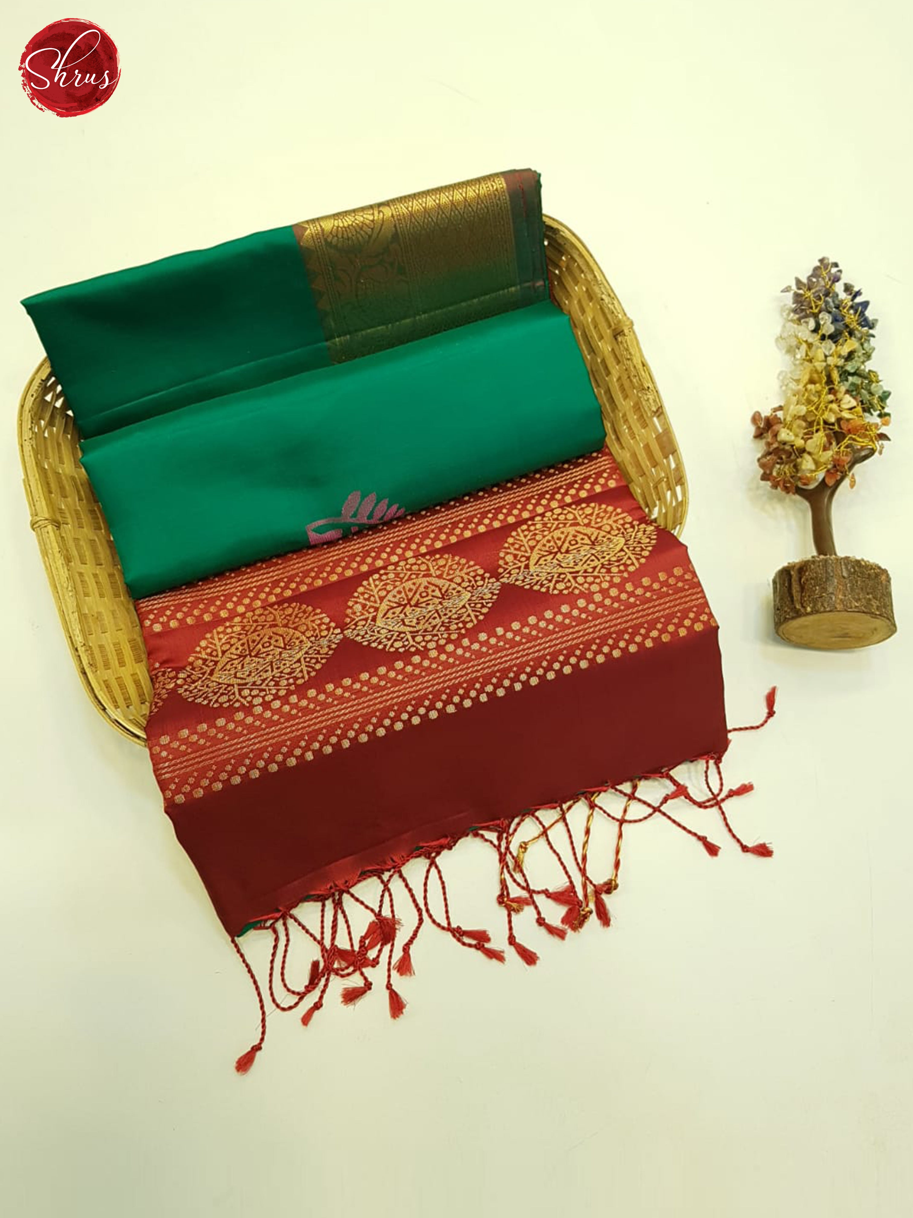 Green And Maroon- Soft Silk saree-1