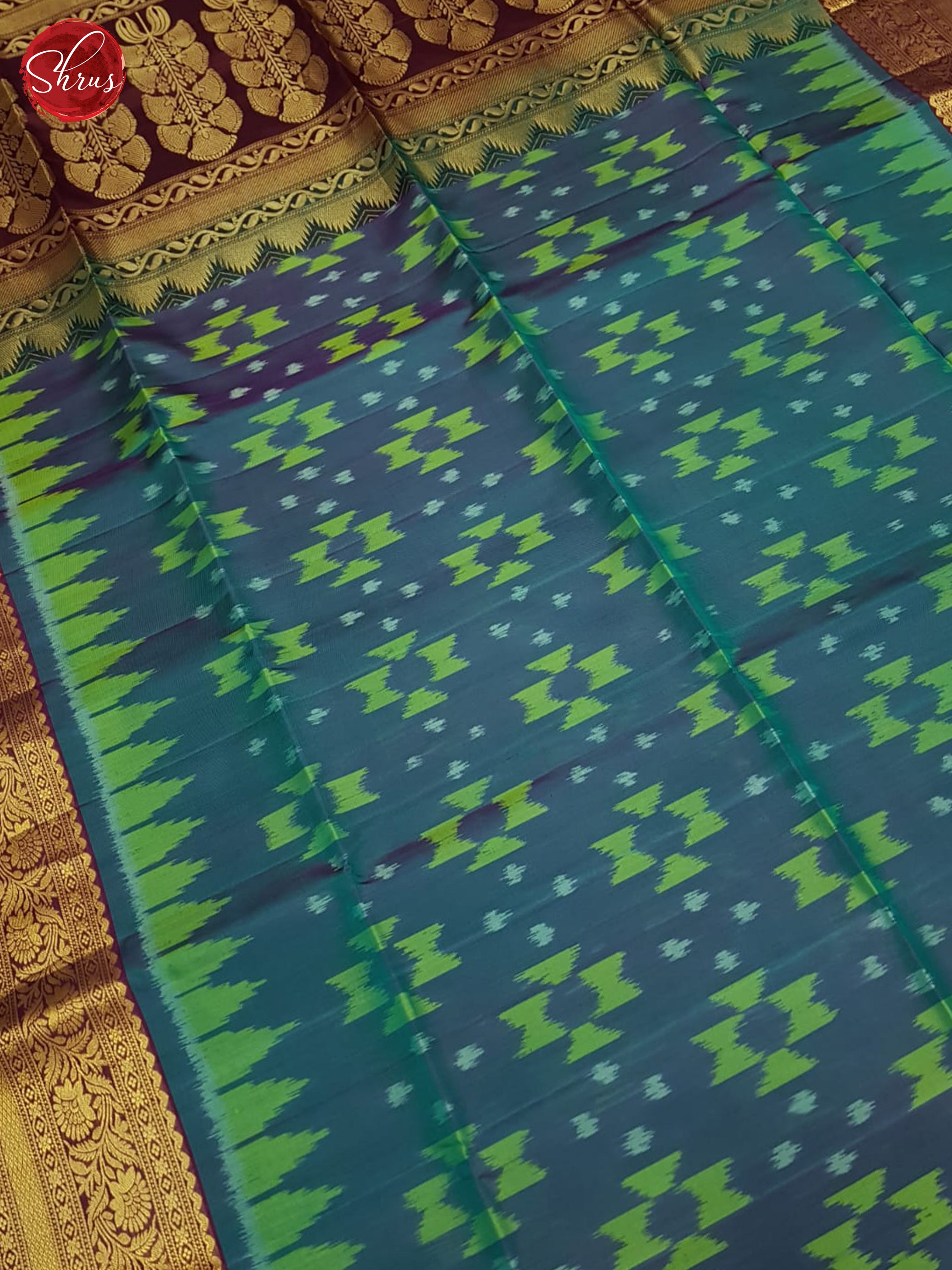 Blue & Maroon - Soft Silk Saree - Shop on ShrusEternity.com