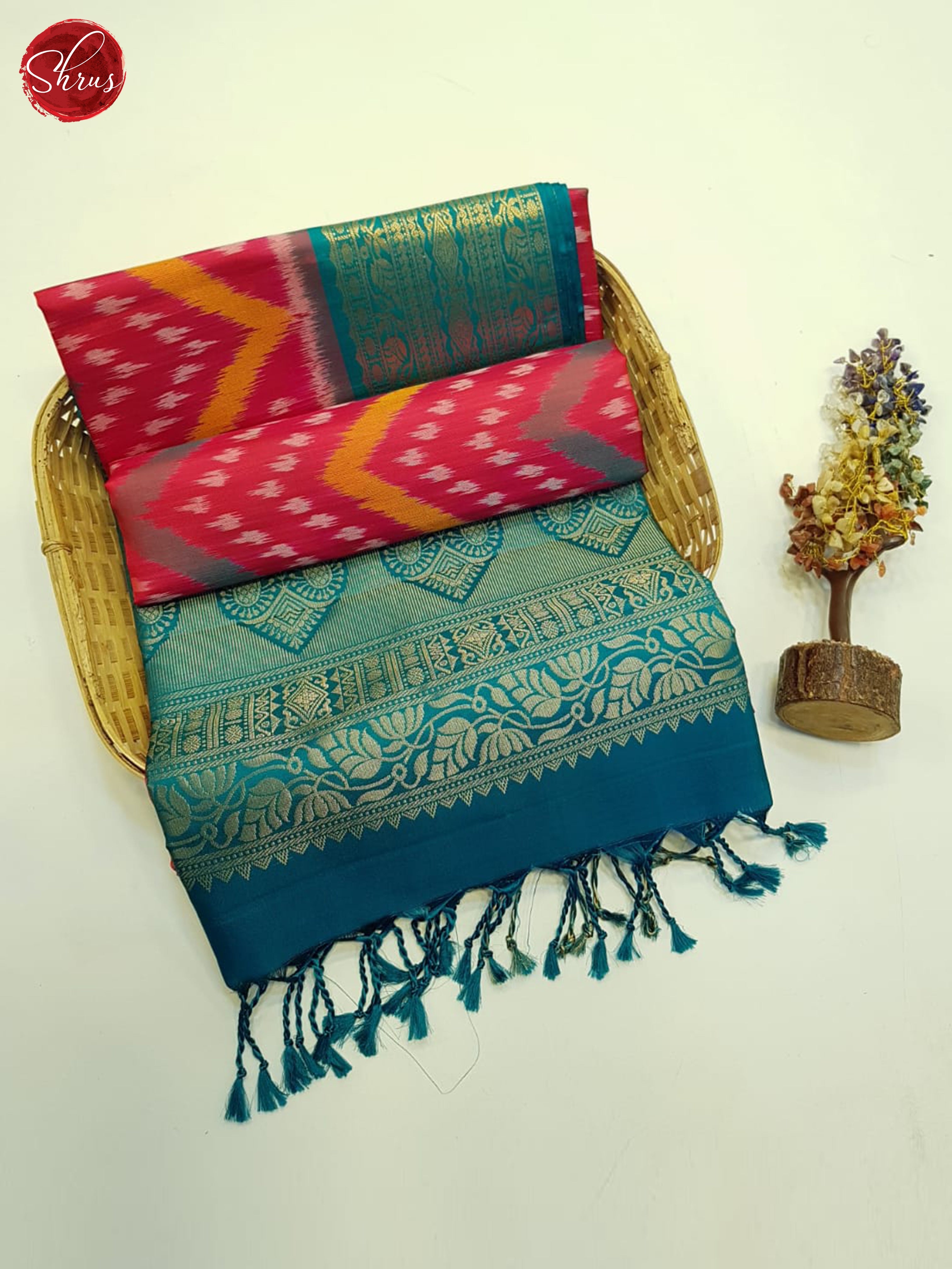 Red And Blue- Soft Silk Saree - Shop on ShrusEternity.com