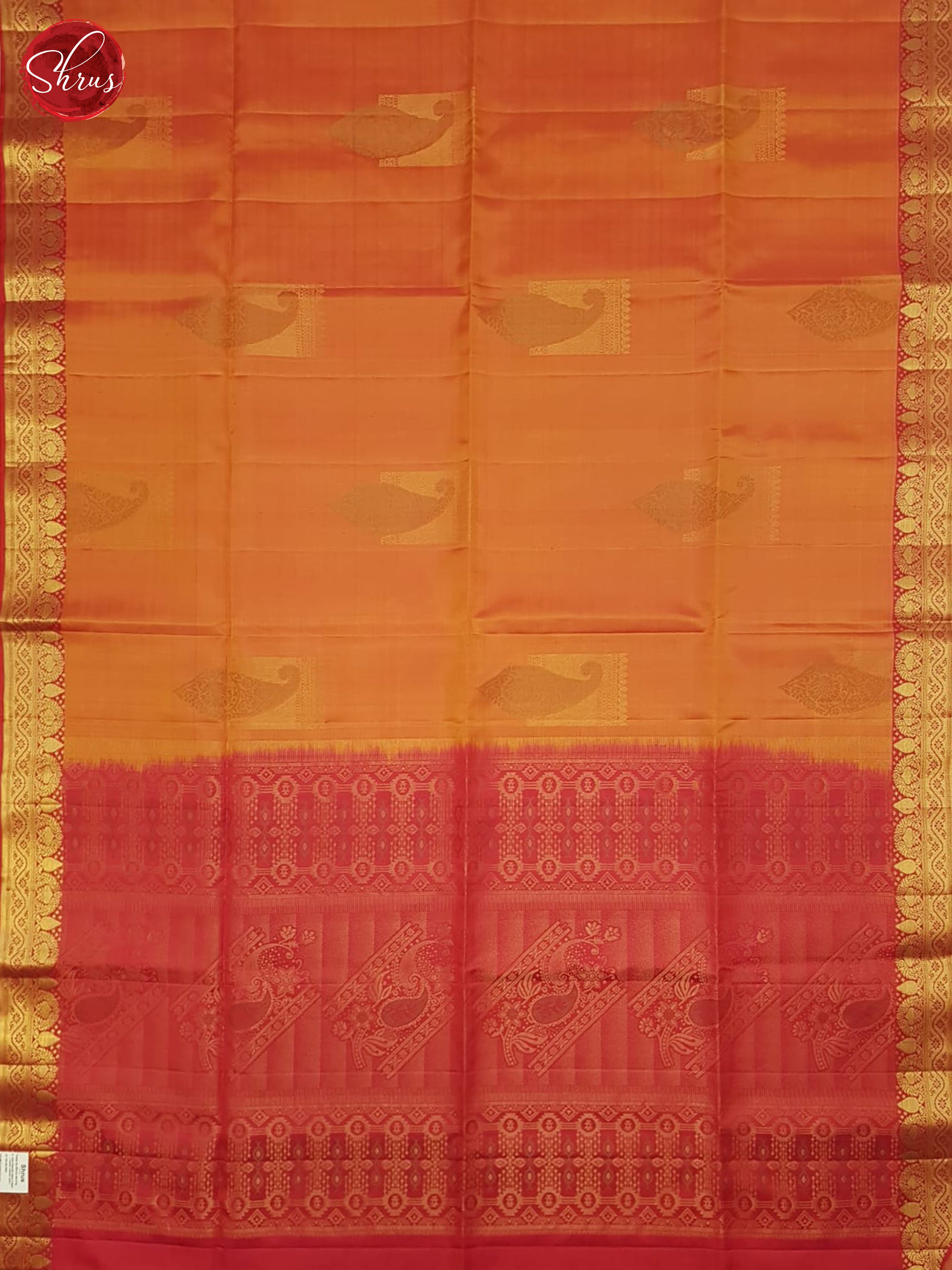 Orange & Red - Soft Silk Saree - Shop on ShrusEternity.com