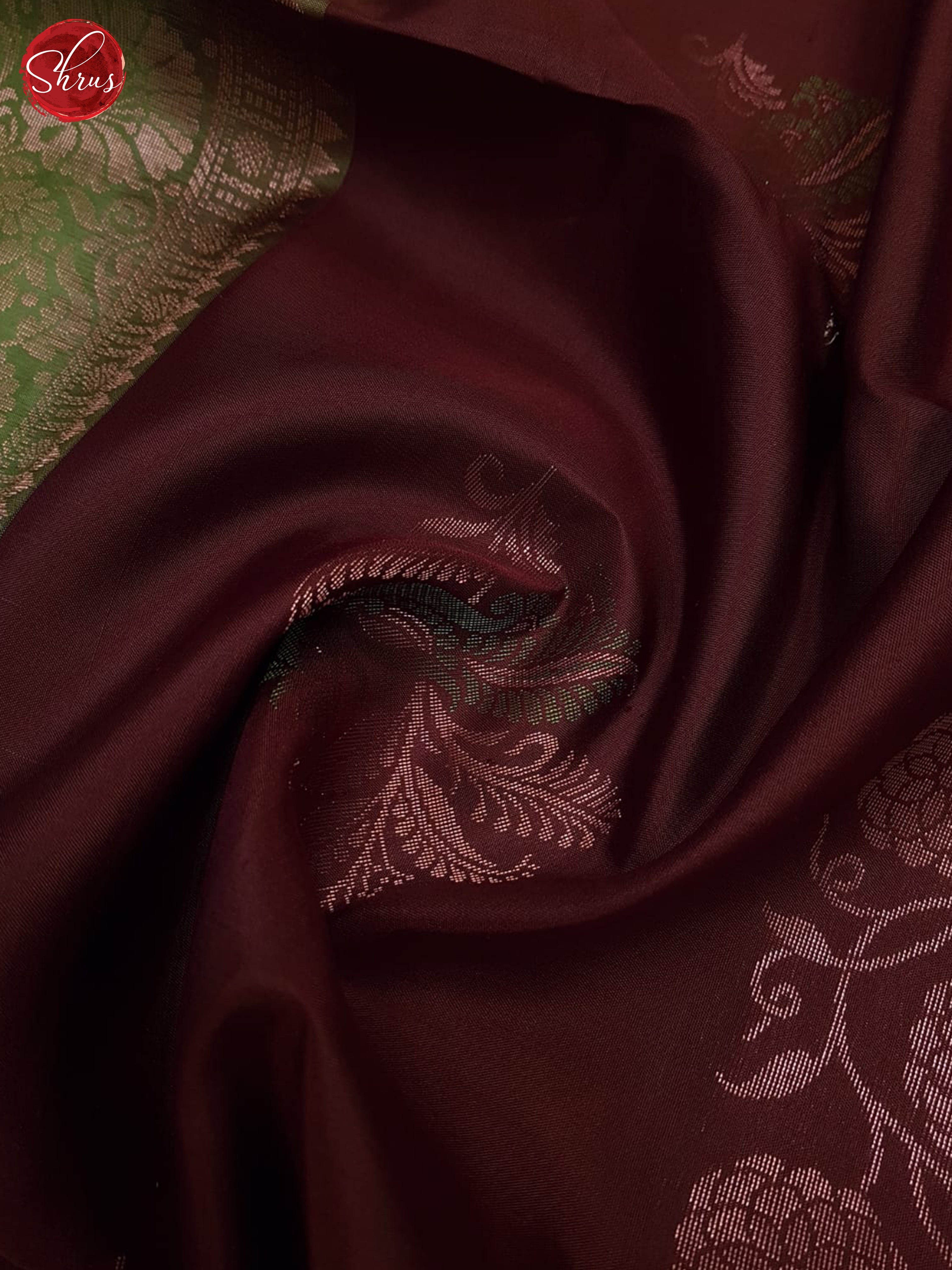 Maroon And Green- Soft Silk Saree - Shop on ShrusEternity.com