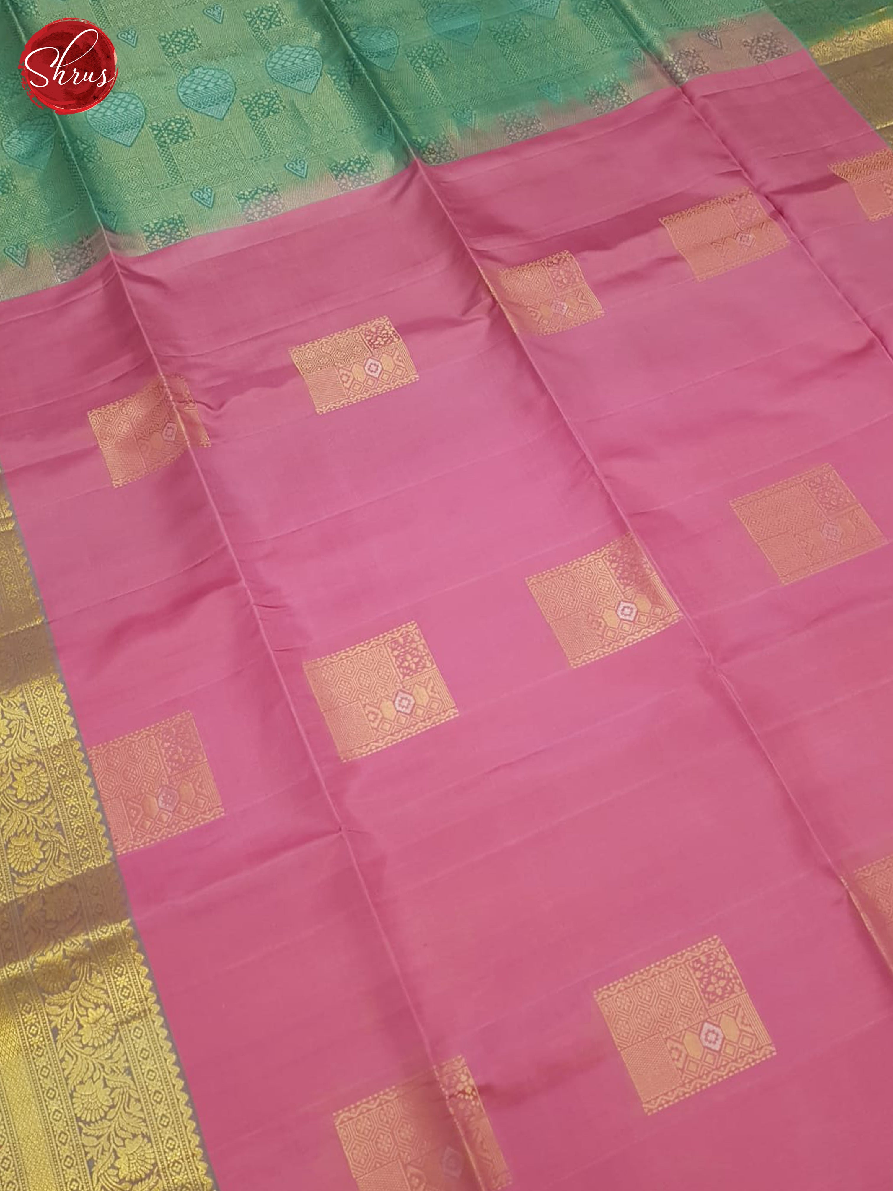 Pink And Green- Soft Silk Saree - Shop on ShrusEternity.com