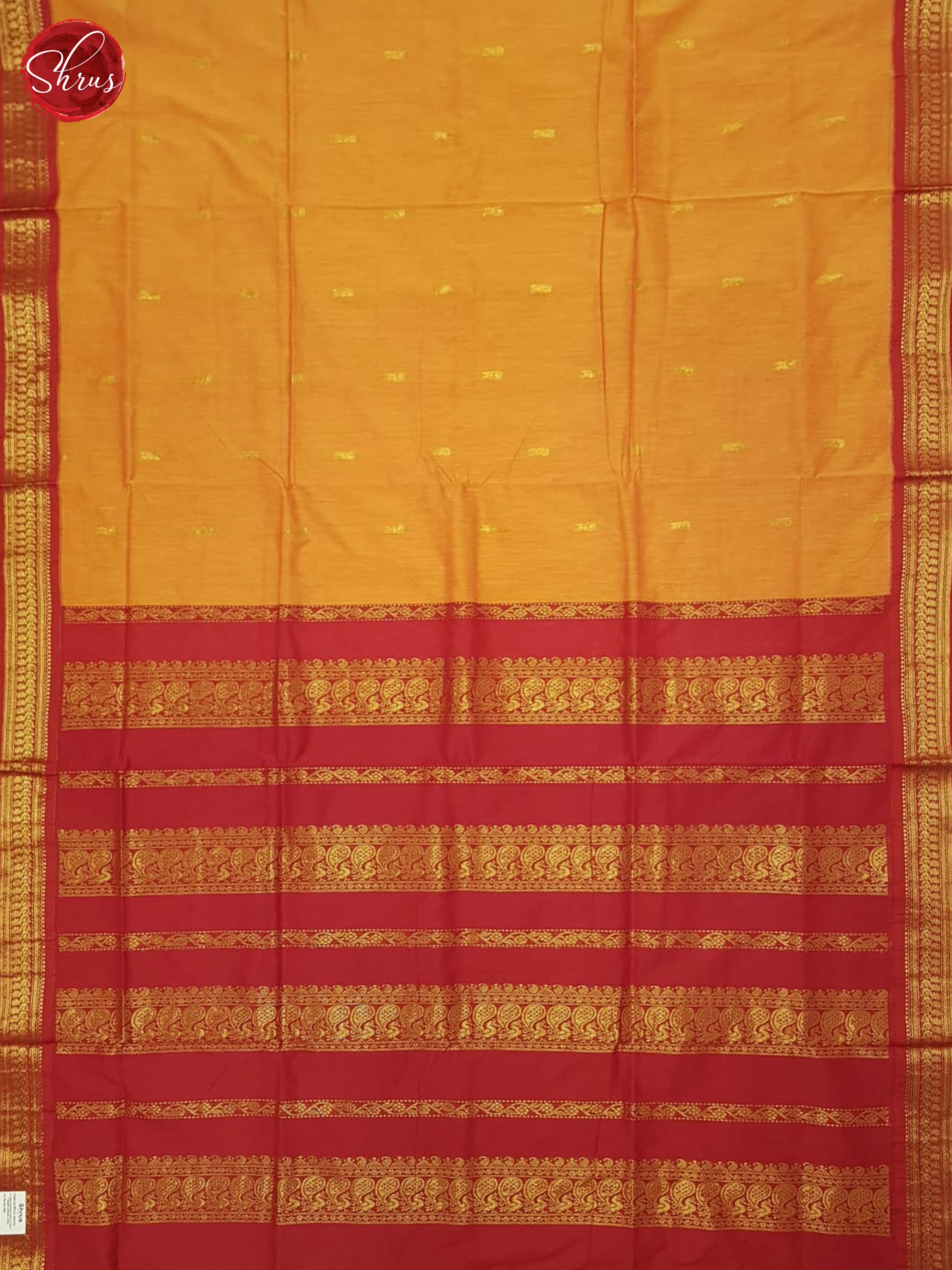 Orange And Red- Kalyani Cotton Saree - Shop on ShrusEternity.com