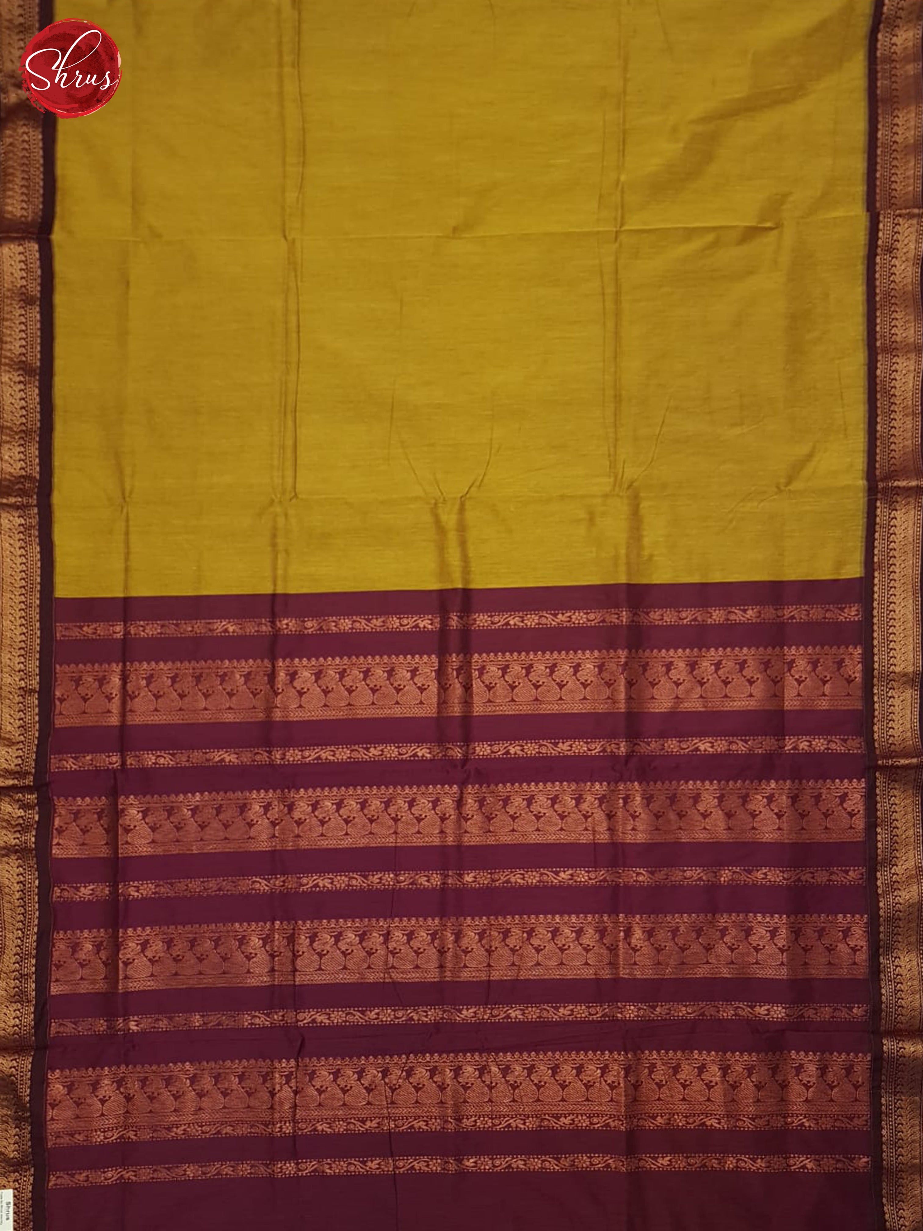 Mustard And Maroon- Kalyani Cotton Saree - Shop on ShrusEternity.com