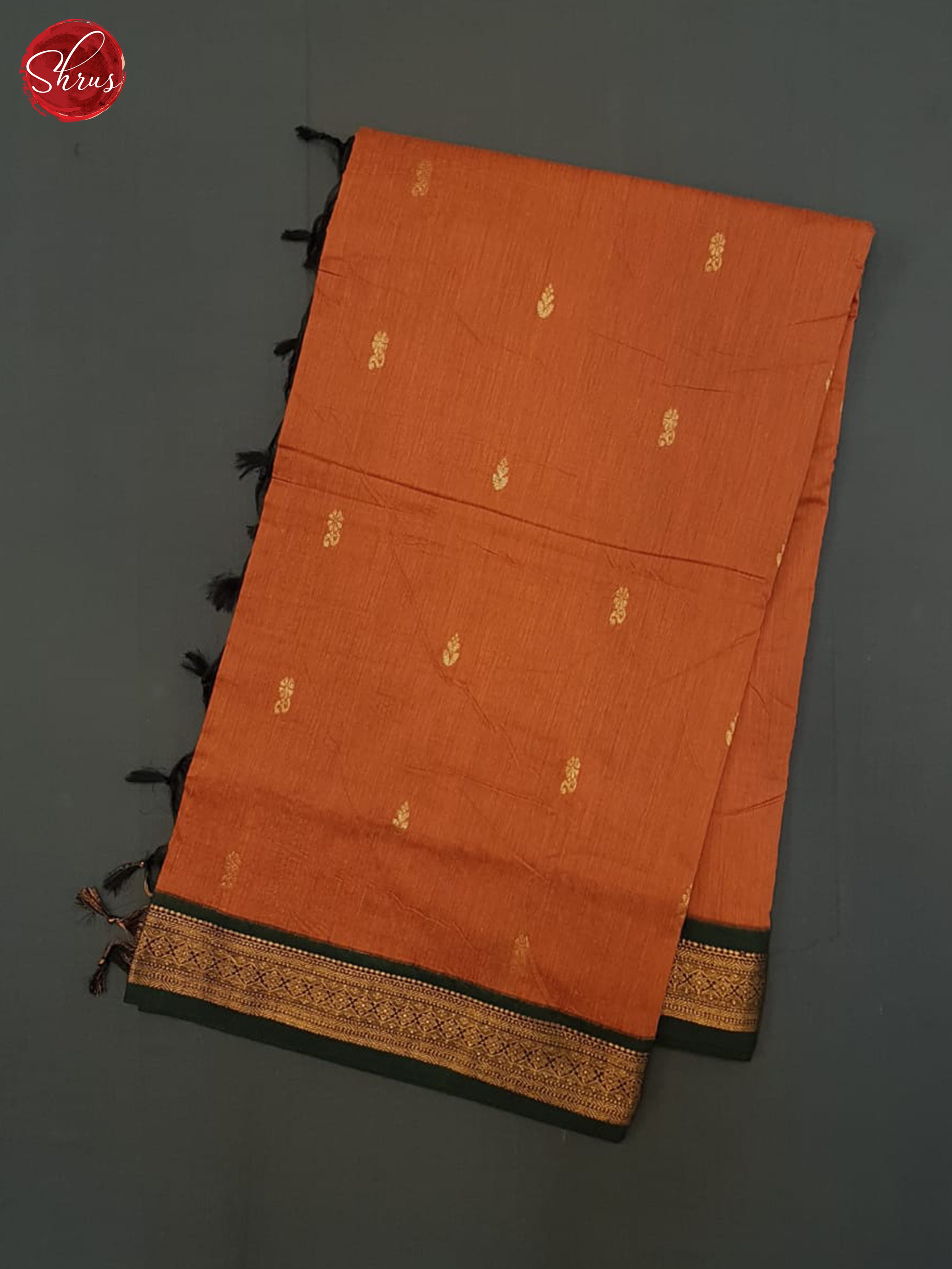 Brick Orange And Green- Kalyani Cotton Saree - Shop on ShrusEternity.com
