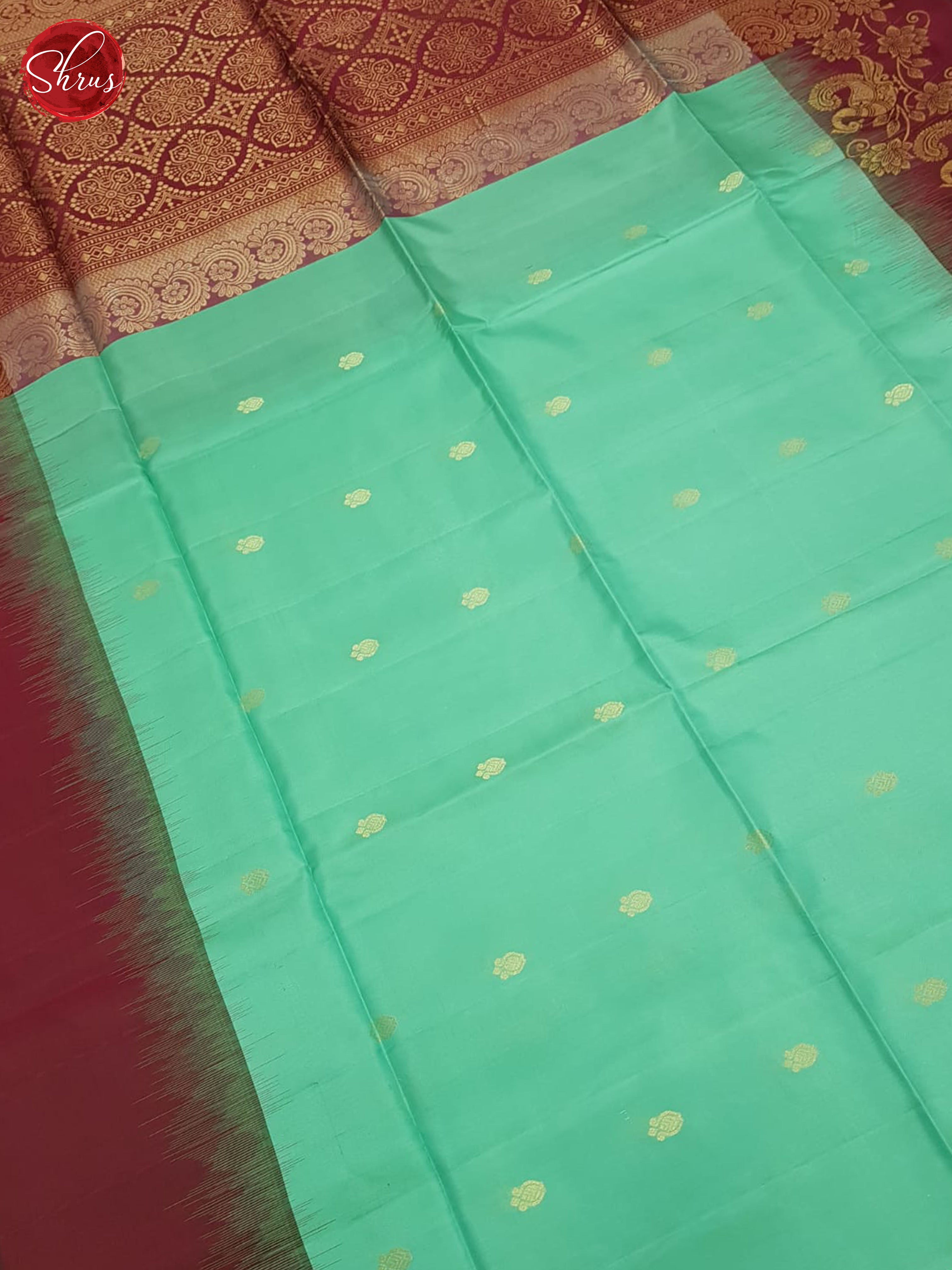 Green & Maroon - Soft Silk Saree - Shop on ShrusEternity.com