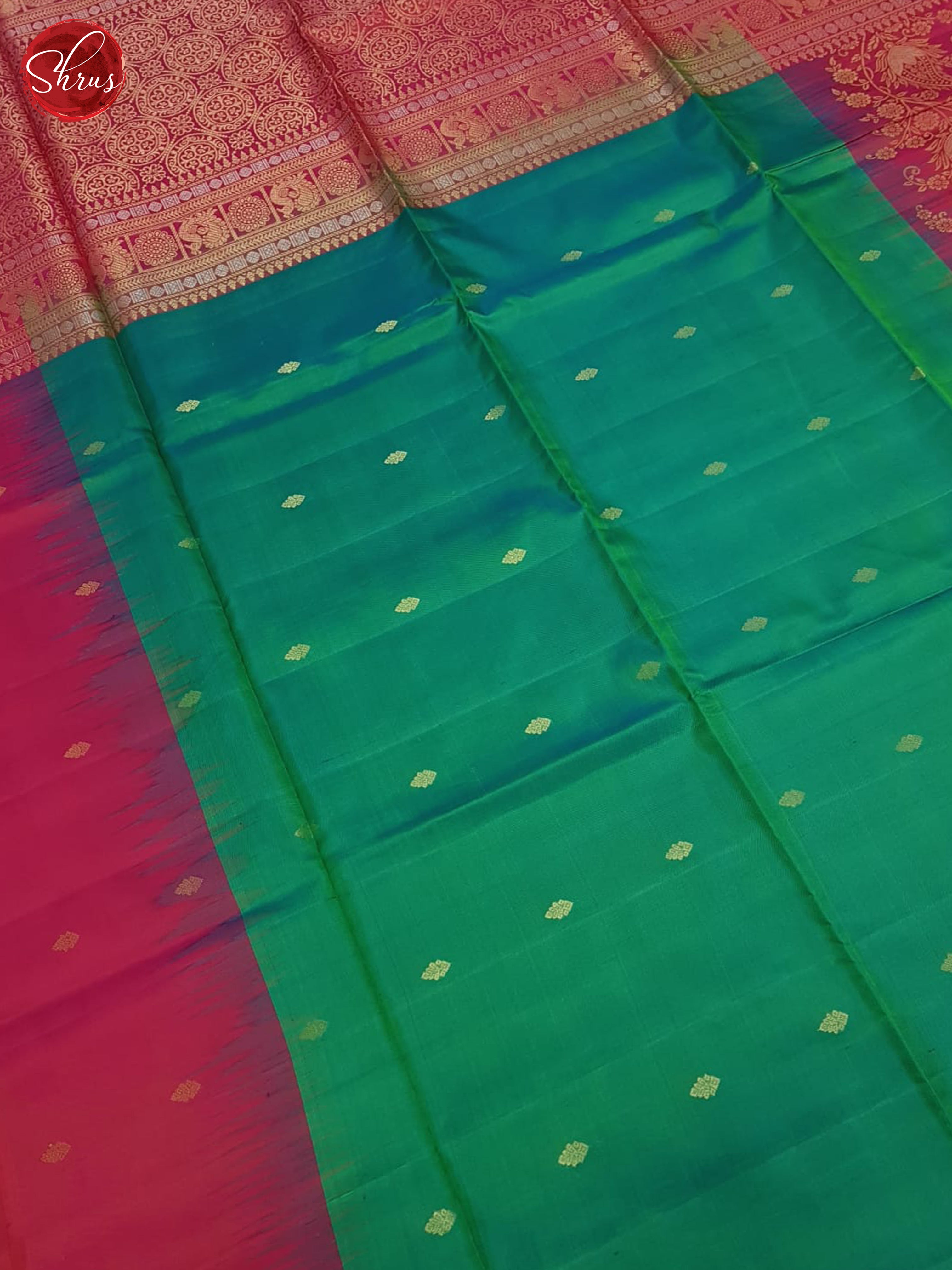 Green & Pink - Soft Silk Saree - Shop on ShrusEternity.com