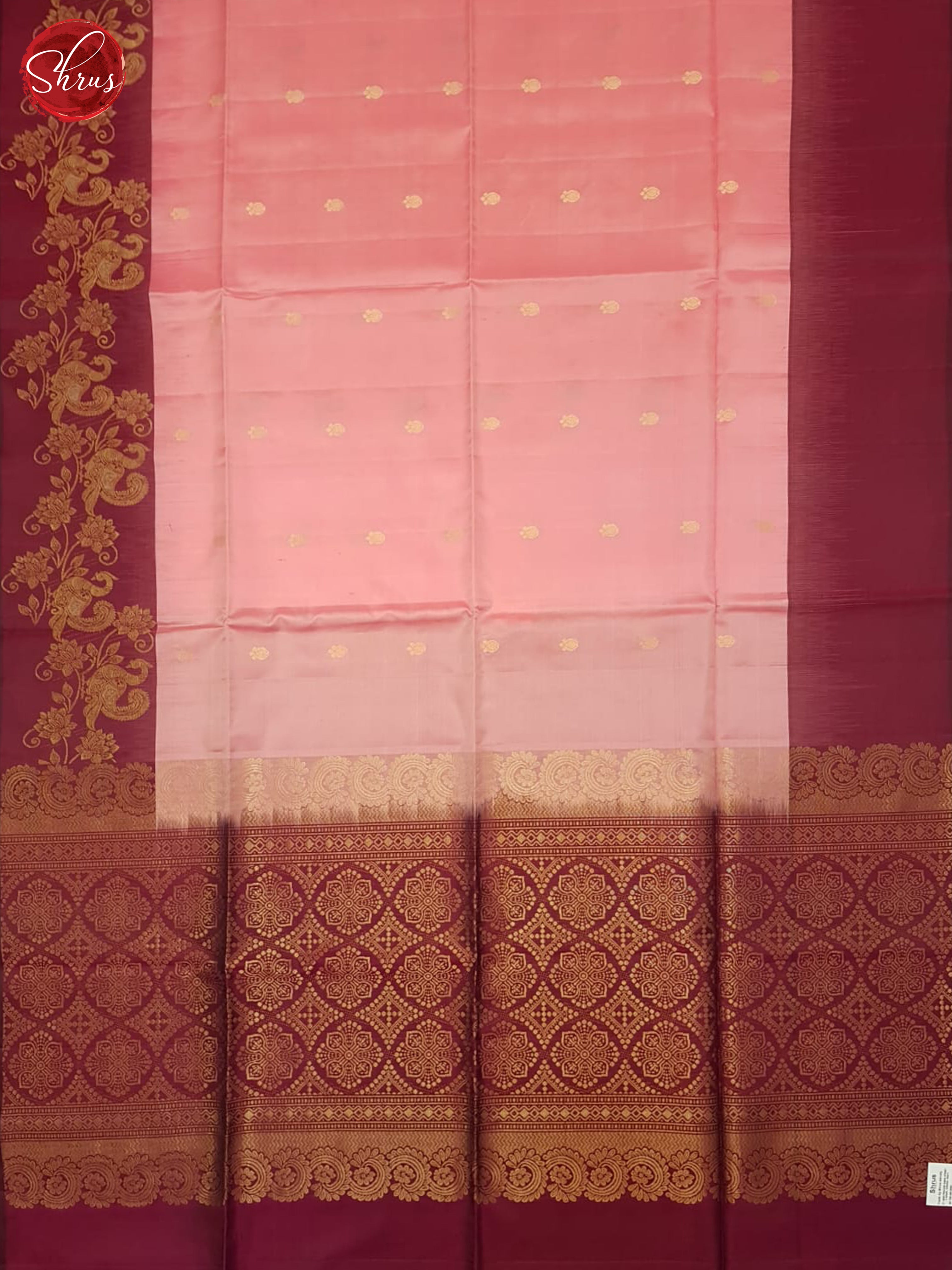Pink & Maroon - Soft Silk Saree - Shop on ShrusEternity.com
