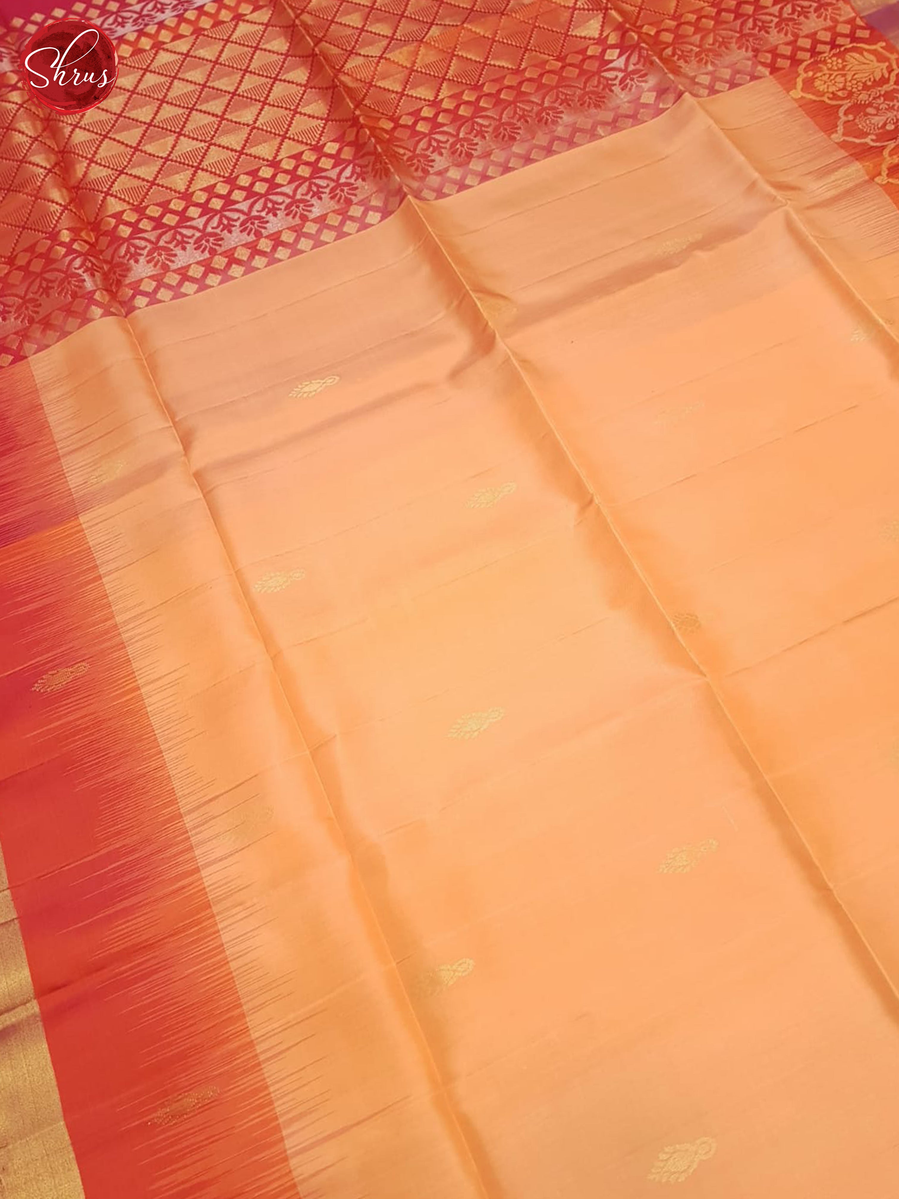 Peachish Pink & Pink - Soft Silk Saree - Shop on ShrusEternity.com