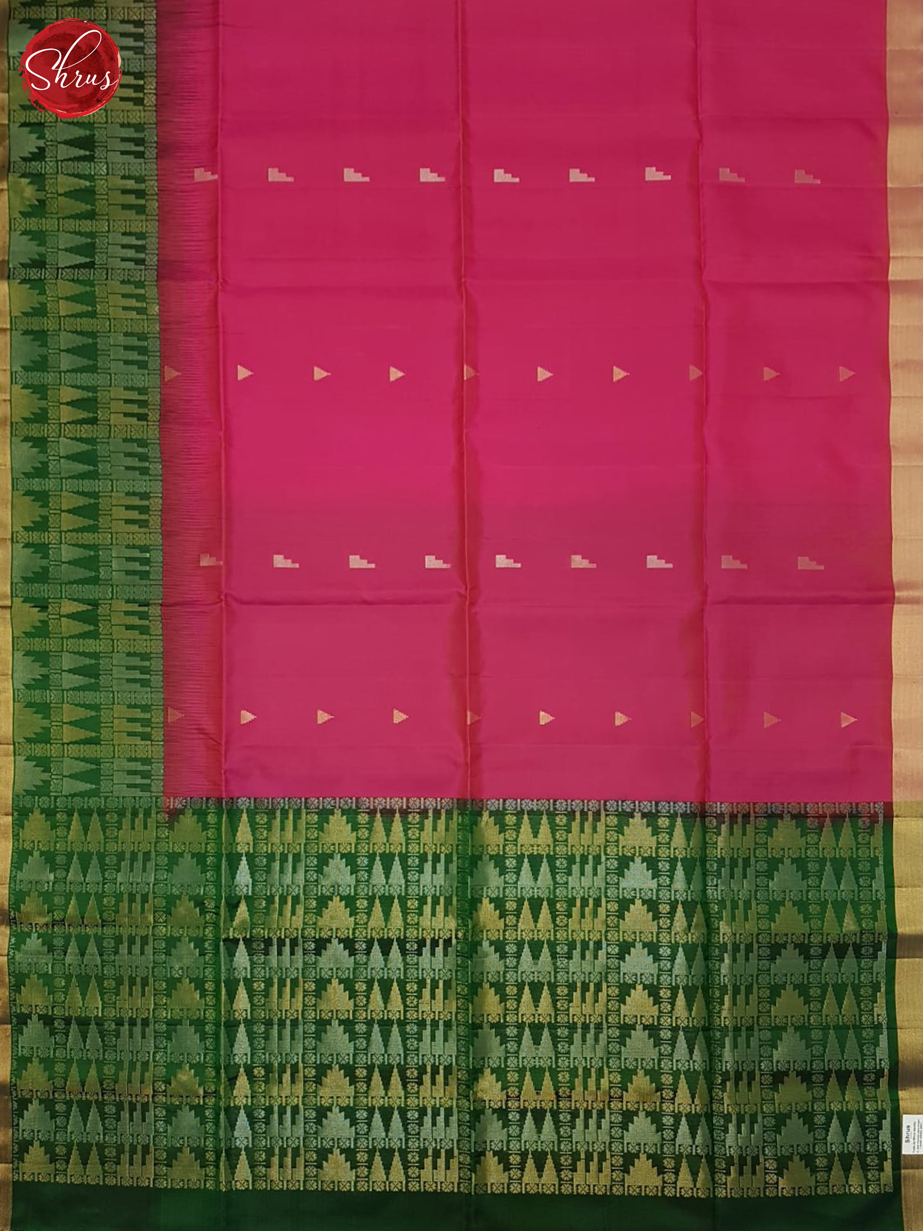 Pink & Green - Soft Silk Saree - Shop on ShrusEternity.com