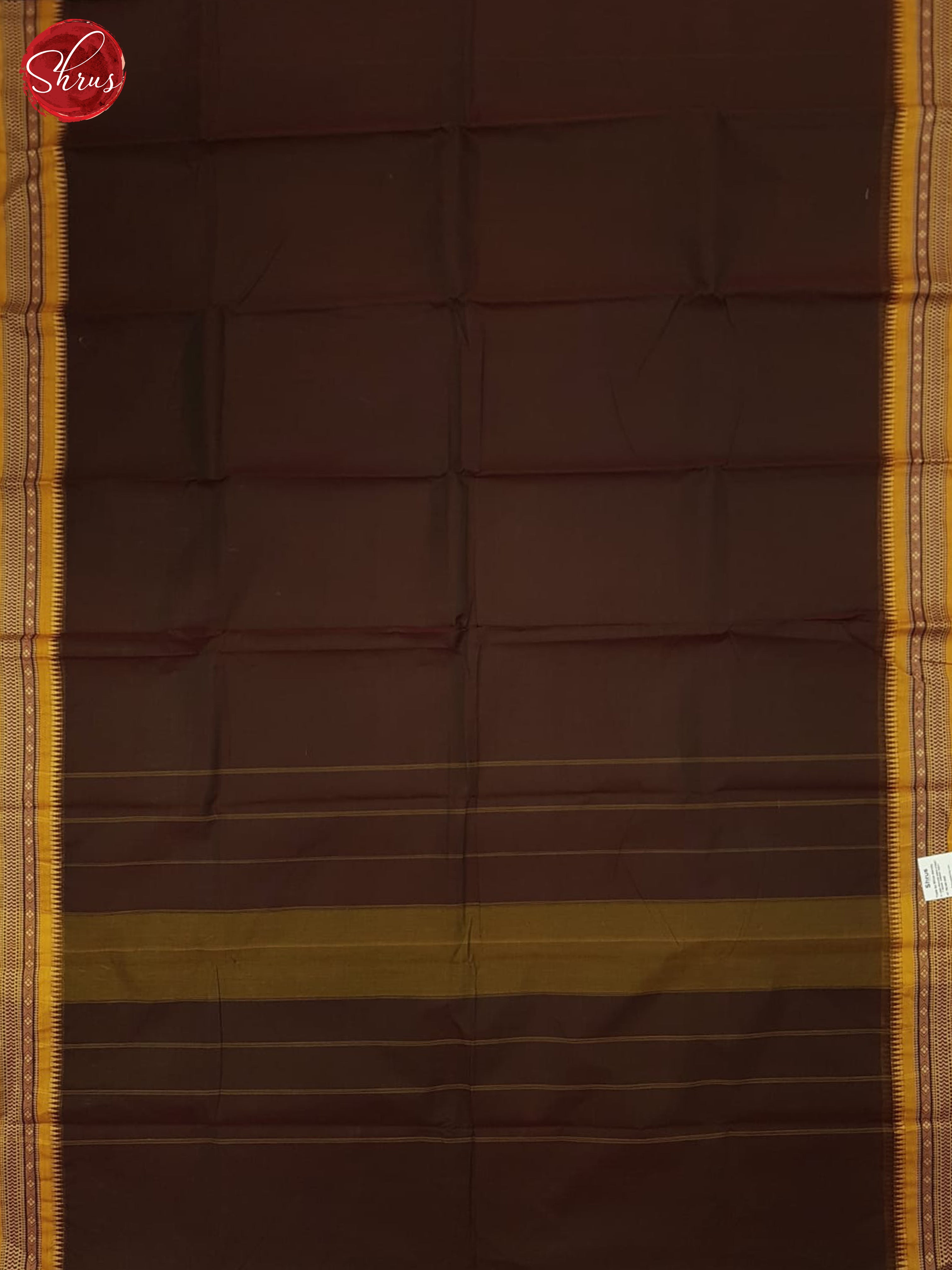 Brown And Orange- Chettinad Cotton Saree - Shop on ShrusEternity.com
