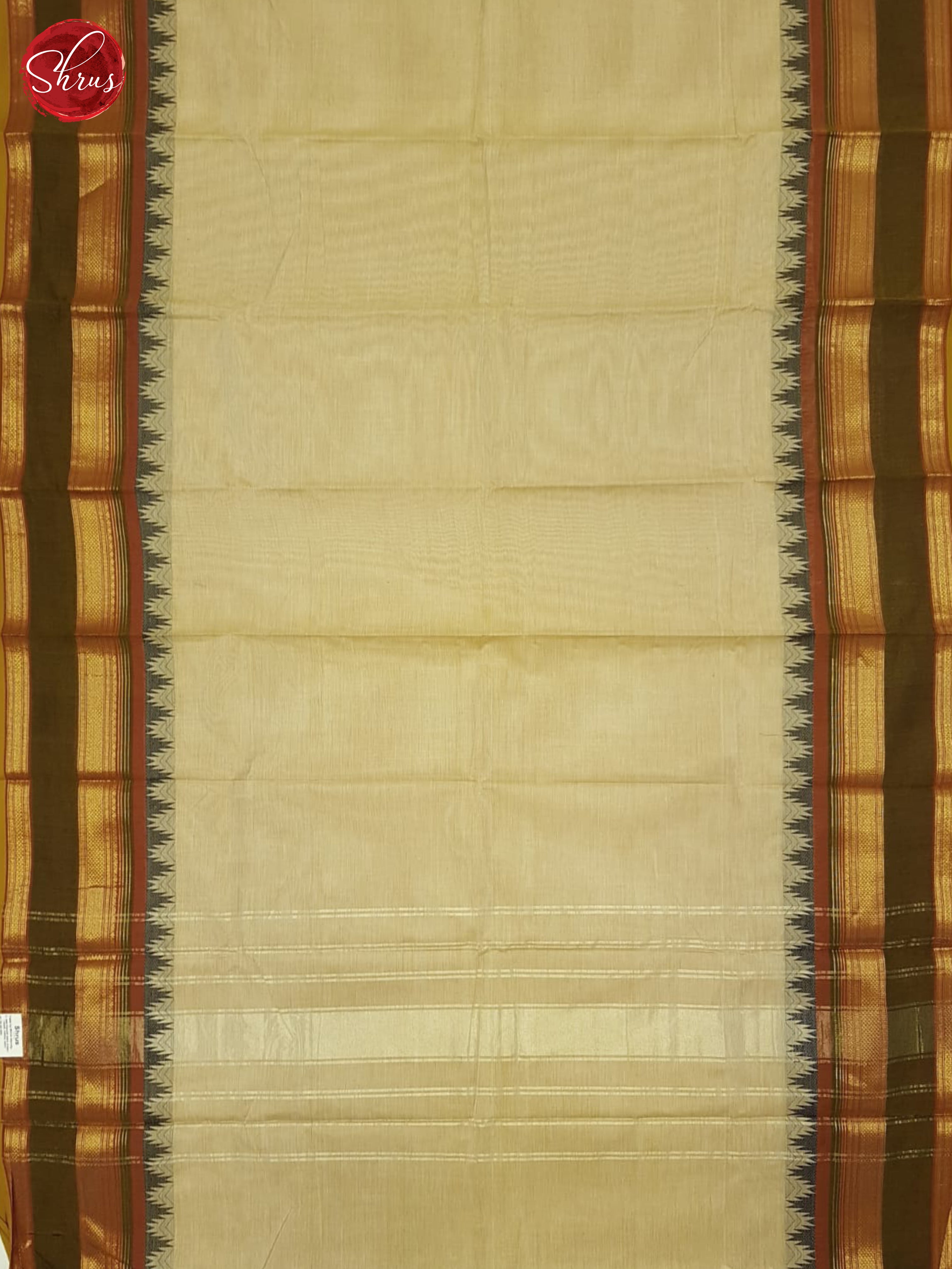Beige And Brown- Chettinad Cotton Saree - Shop on ShrusEternity.com