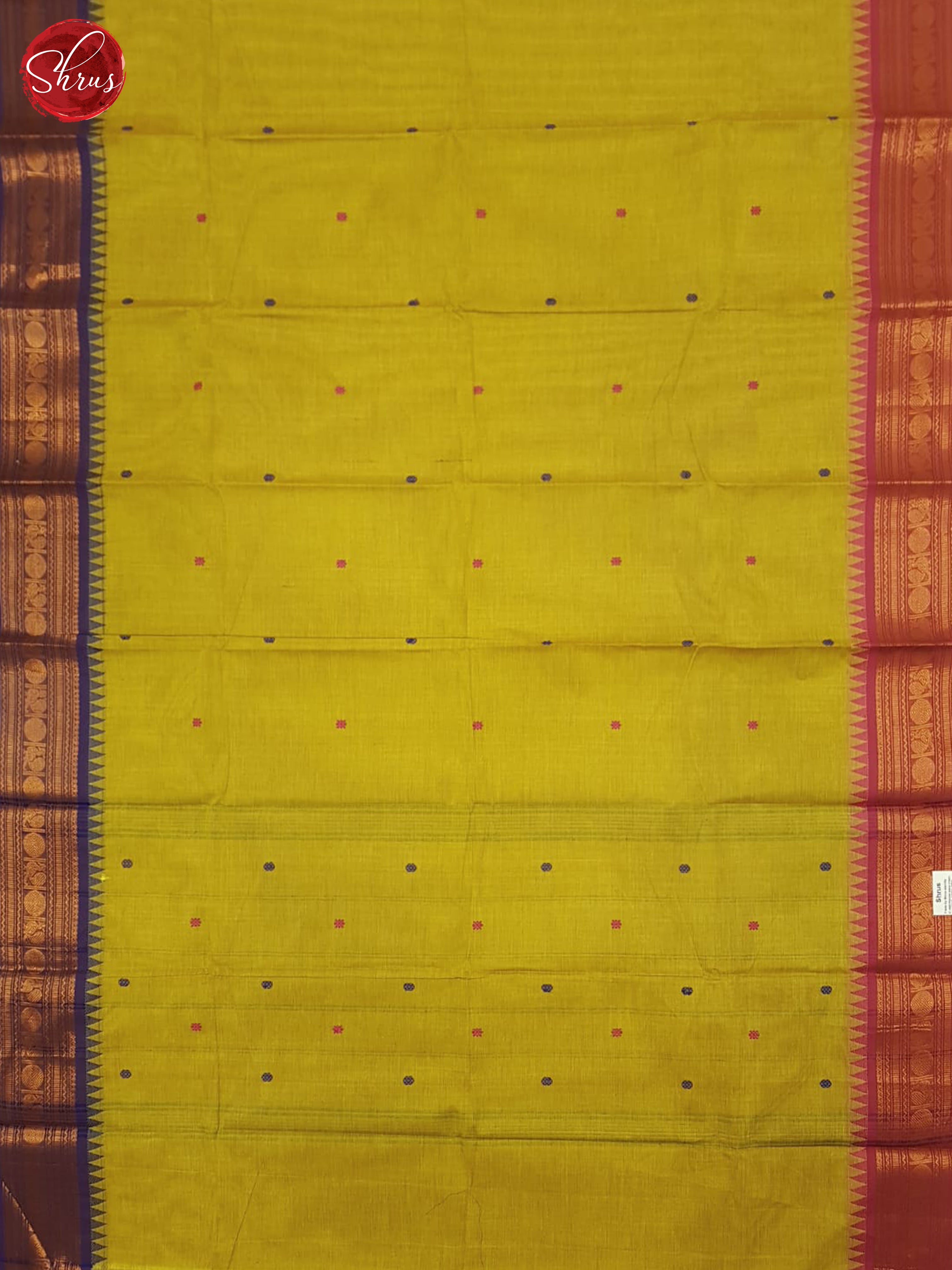 Mustard And Pink- Chettinad Cotton Saree - Shop on ShrusEternity.com