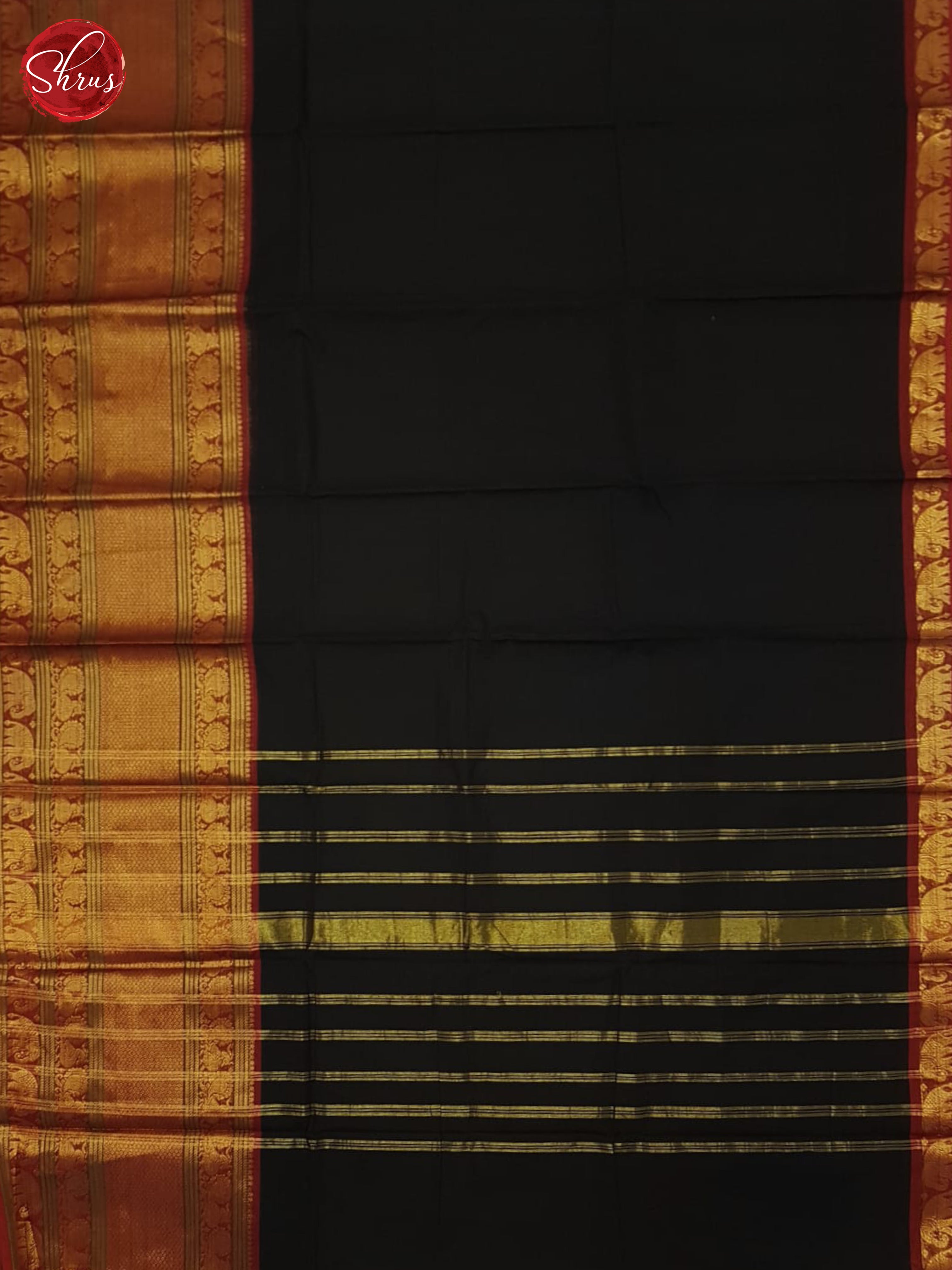 Black And Red- Chettinad Cotton Saree - Shop on ShrusEternity.com