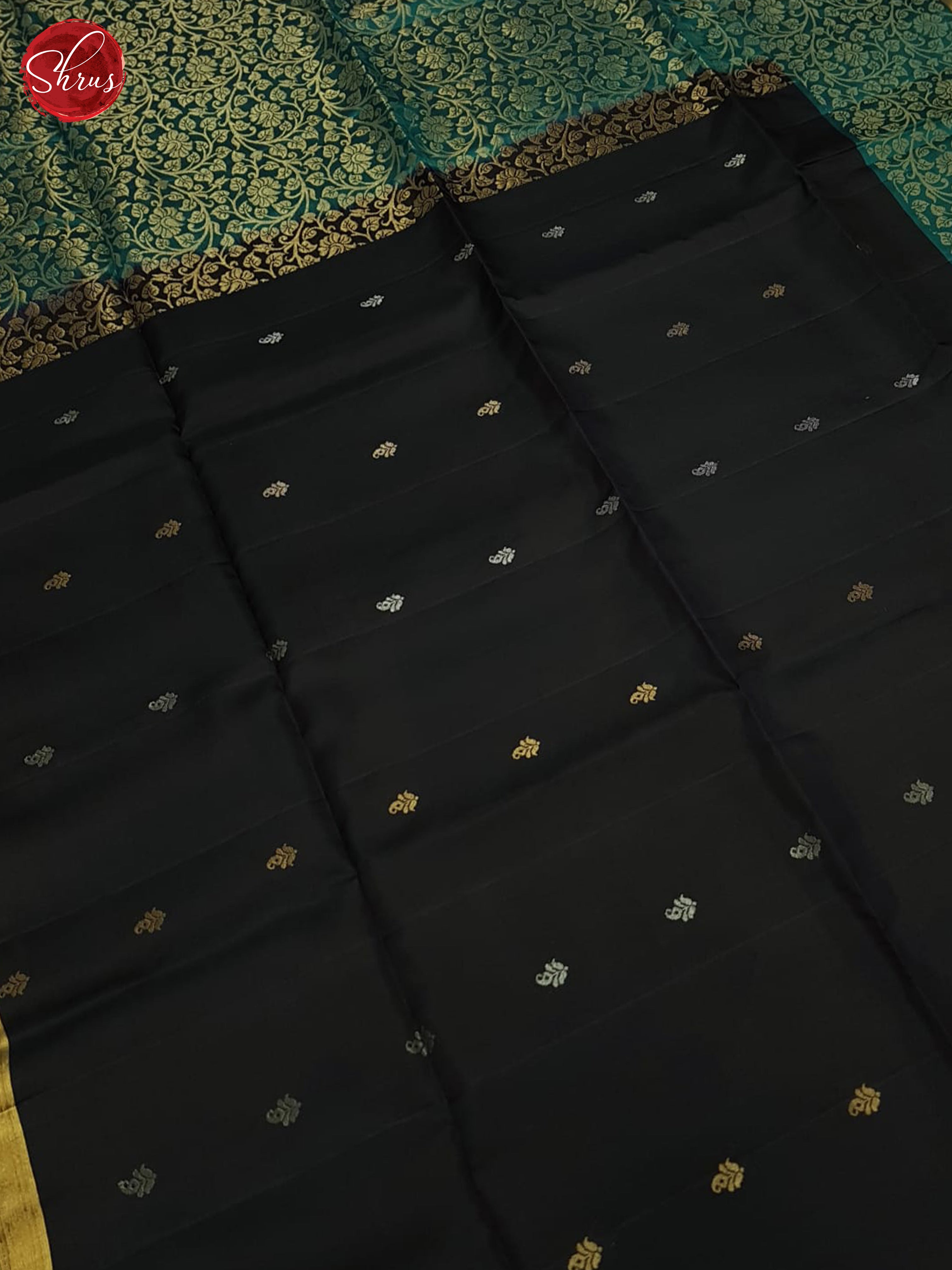 Black & Peacock Neck - Soft Silk Saree - Shop on ShrusEternity.com