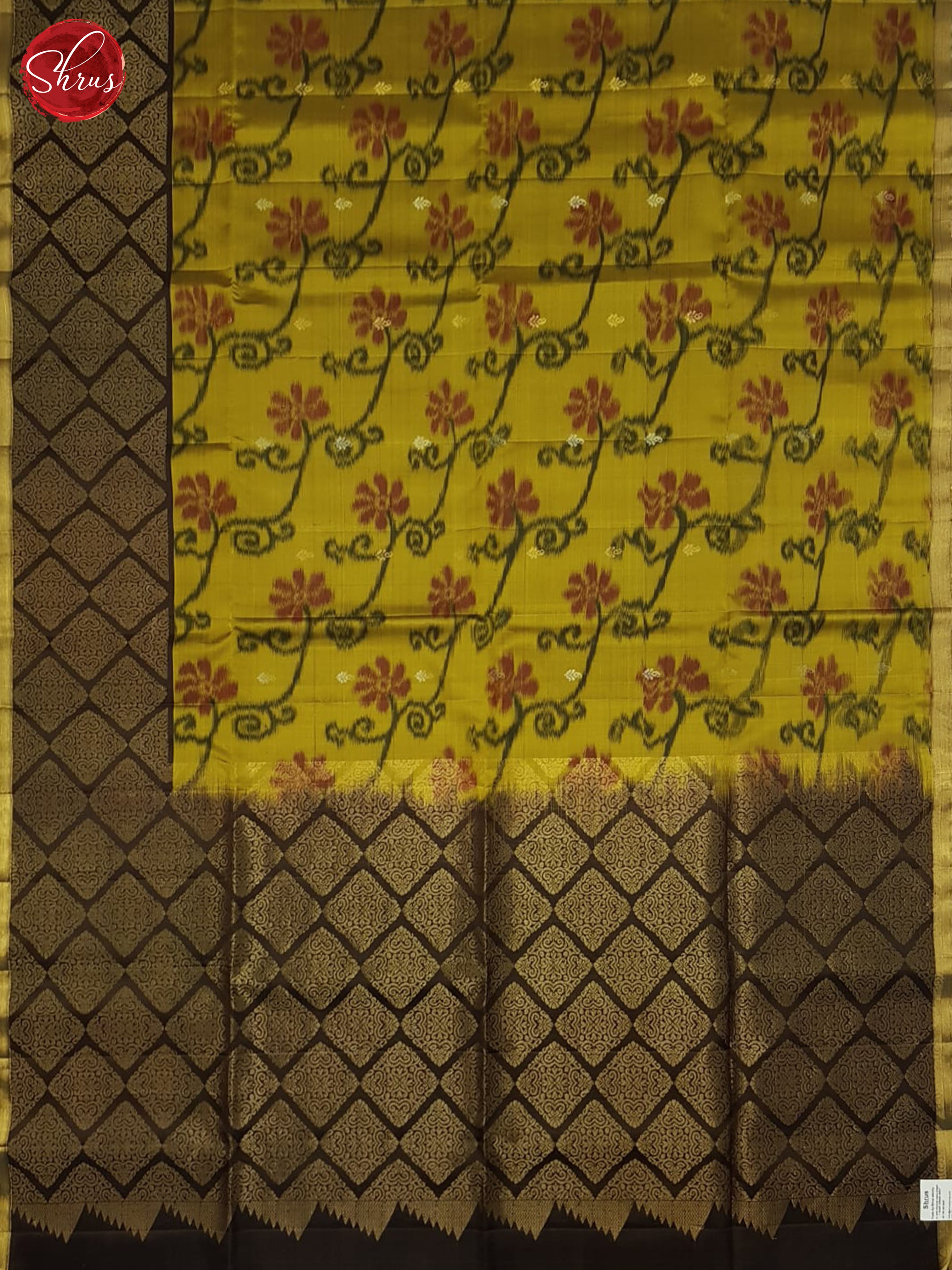 Golden Green & Brown - Soft Silk Saree - Shop on ShrusEternity.com