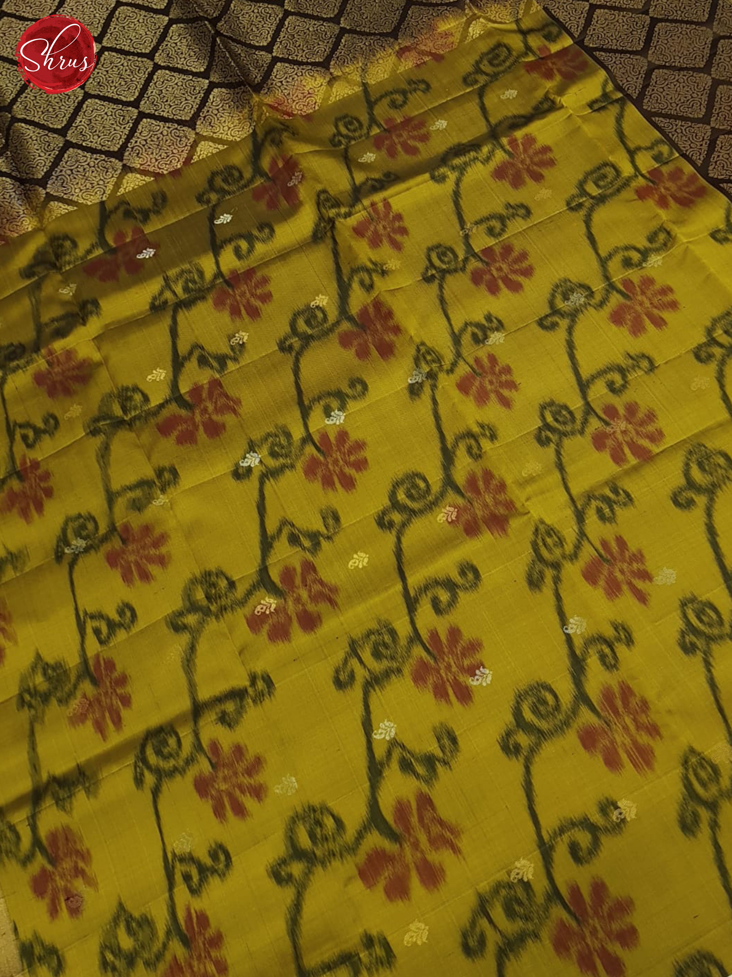 Golden Green & Brown - Soft Silk Saree - Shop on ShrusEternity.com
