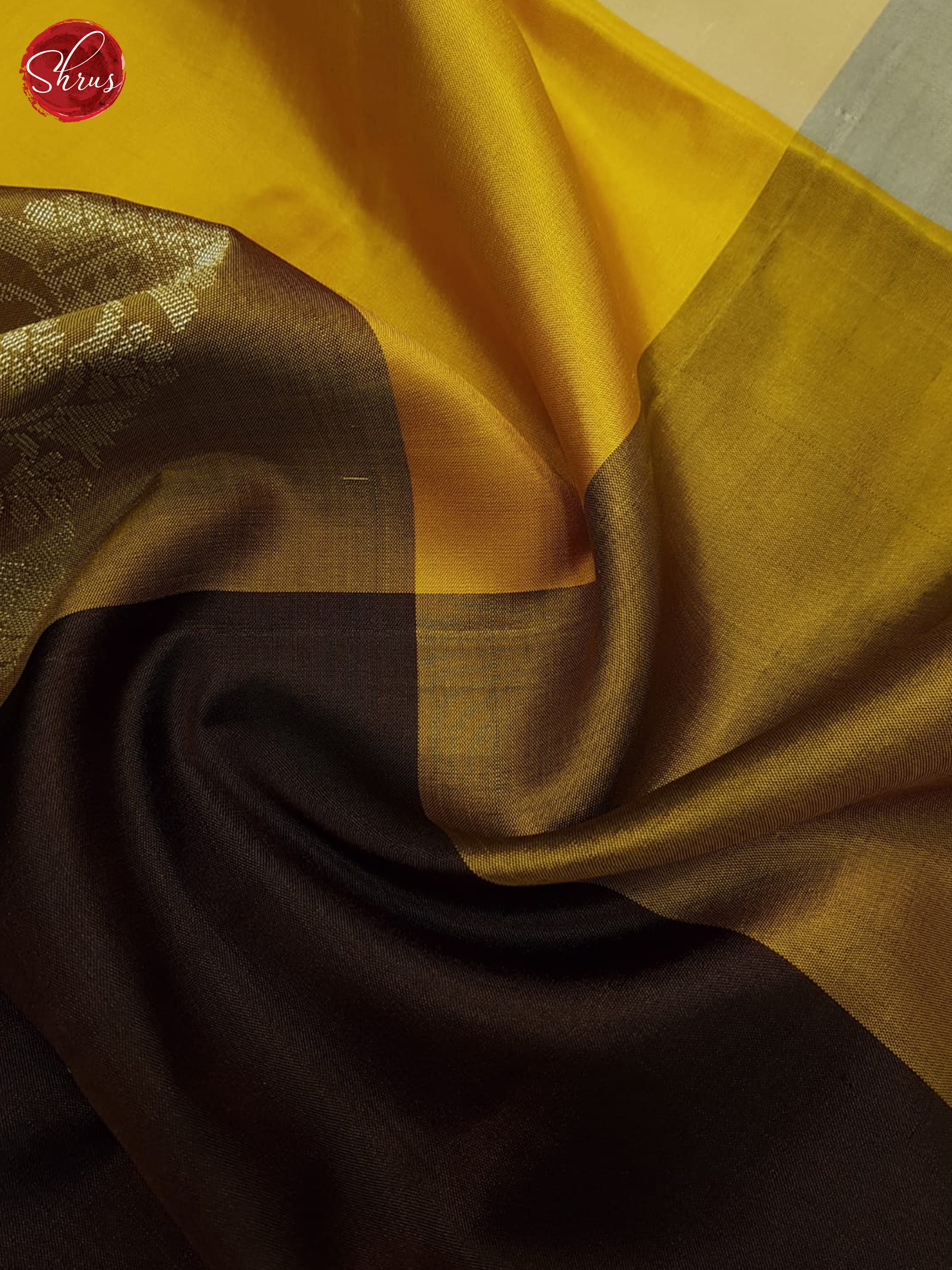 Mustard & Brown - Soft Silk Saree - Shop on ShrusEternity.com