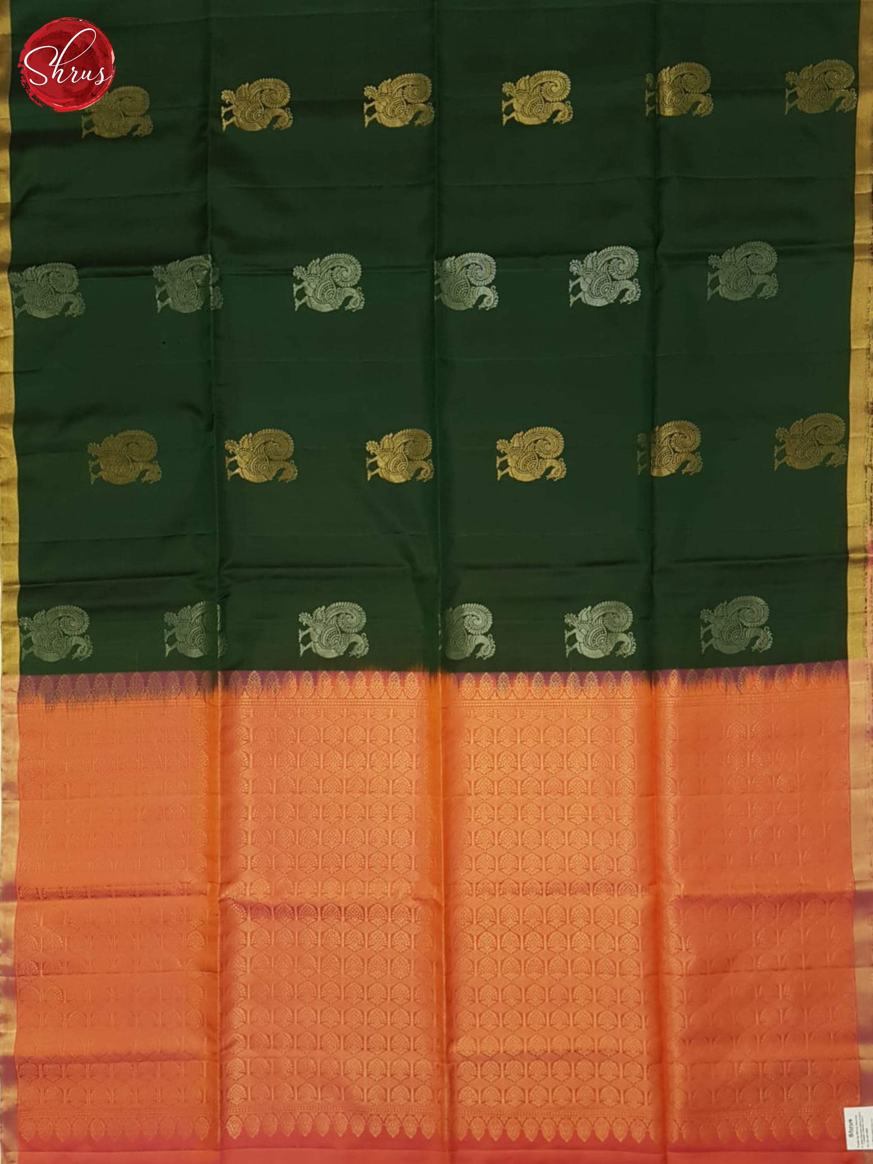 Green And Orangish Pink- Soft Silk Saree - Shop on ShrusEternity.com