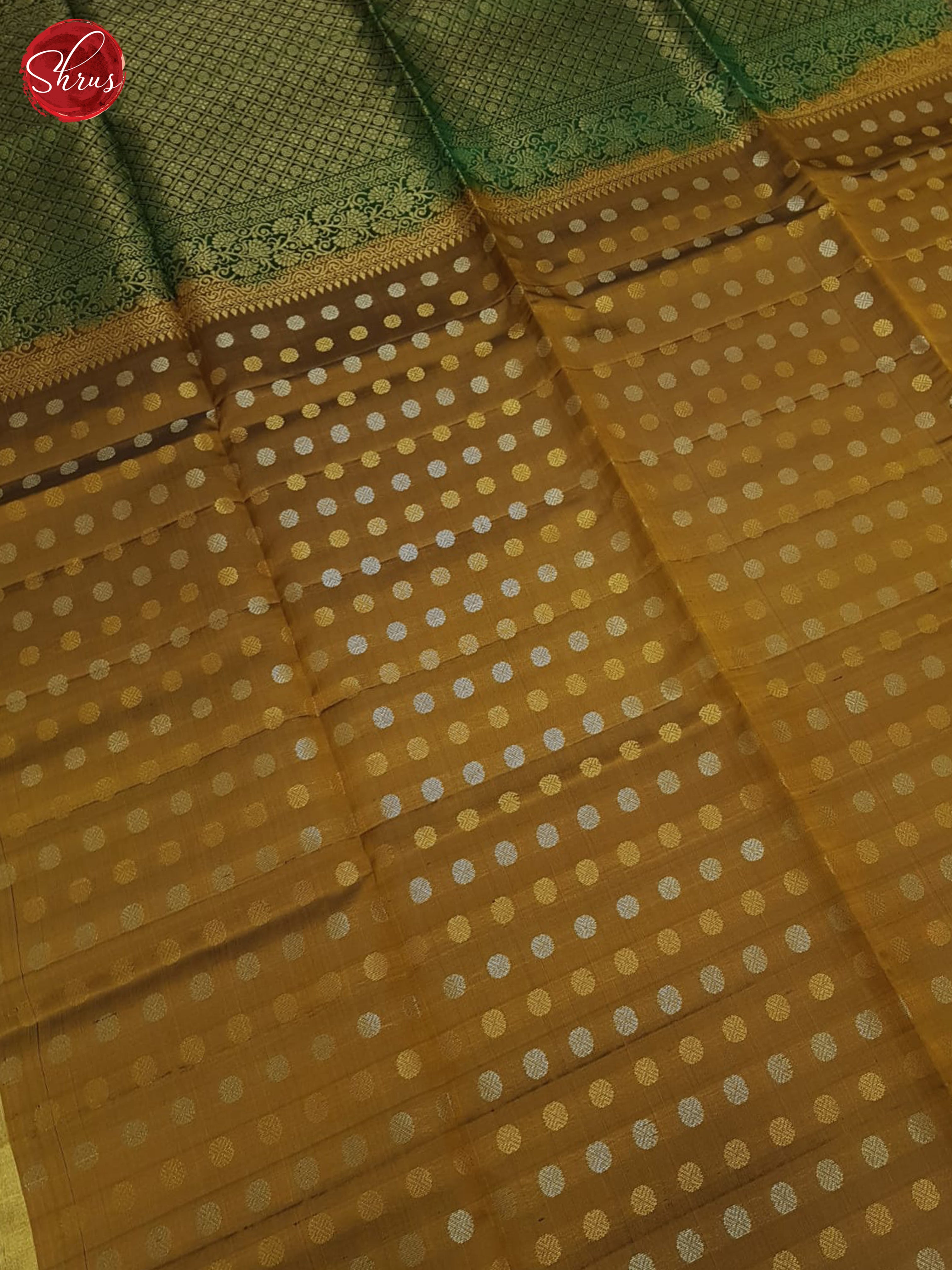 Golden Honey And Green- Soft Silk Saree - Shop on ShrusEternity.com