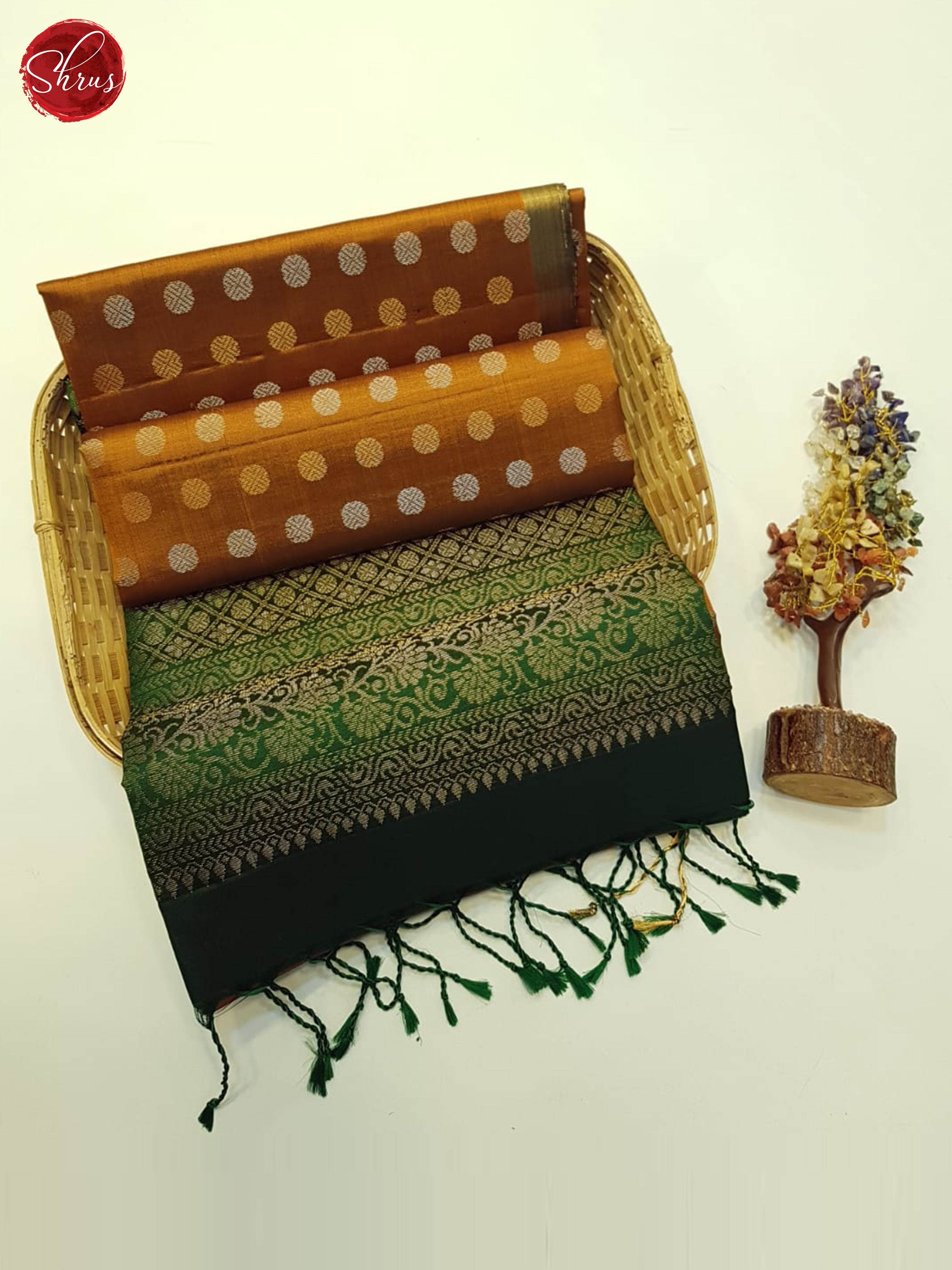 Honey And Green- Soft Silk Saree - Shop on ShrusEternity.com