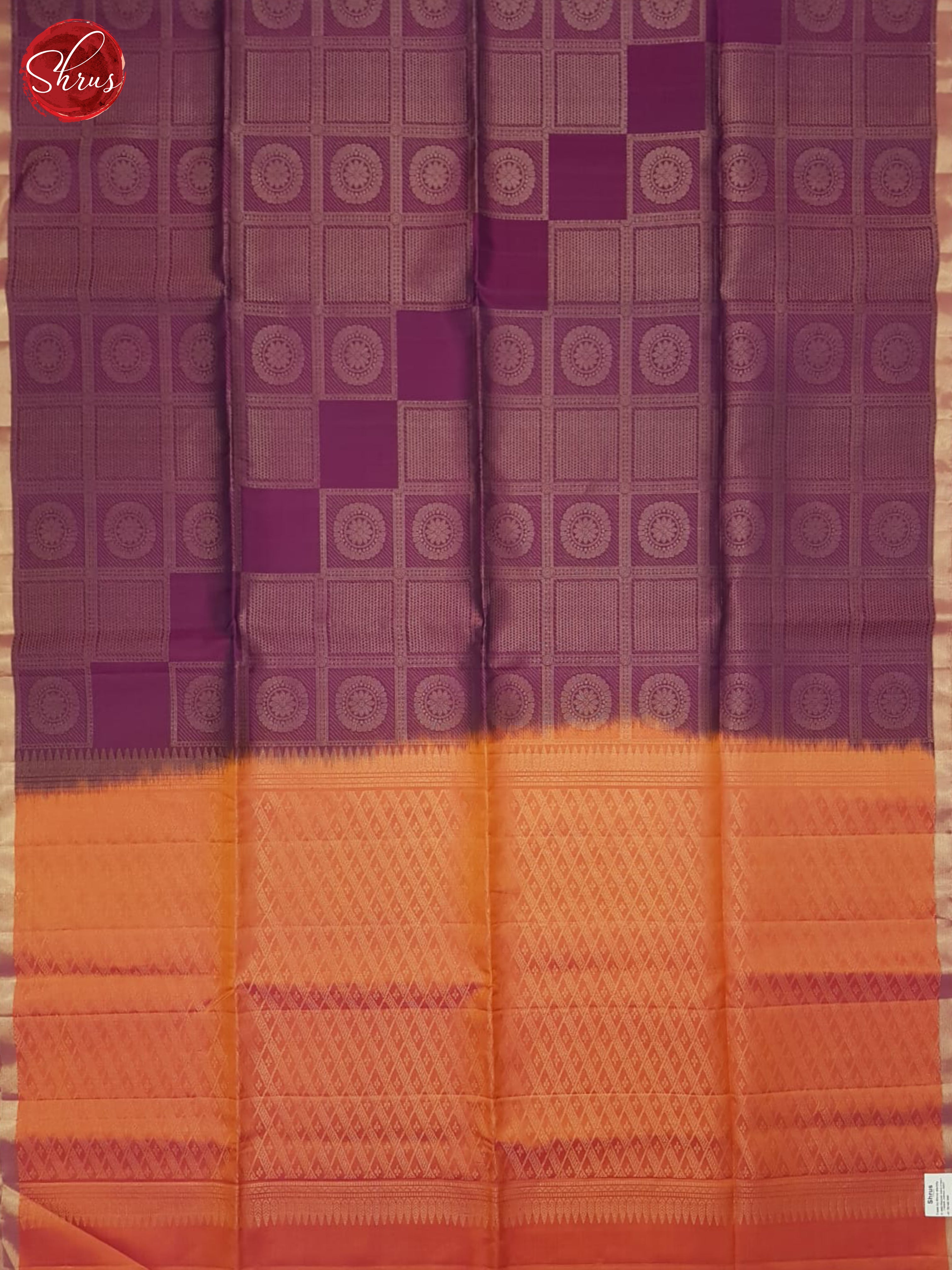 Wine And Orangish Pink- Soft Silk Saree - Shop on ShrusEternity.com