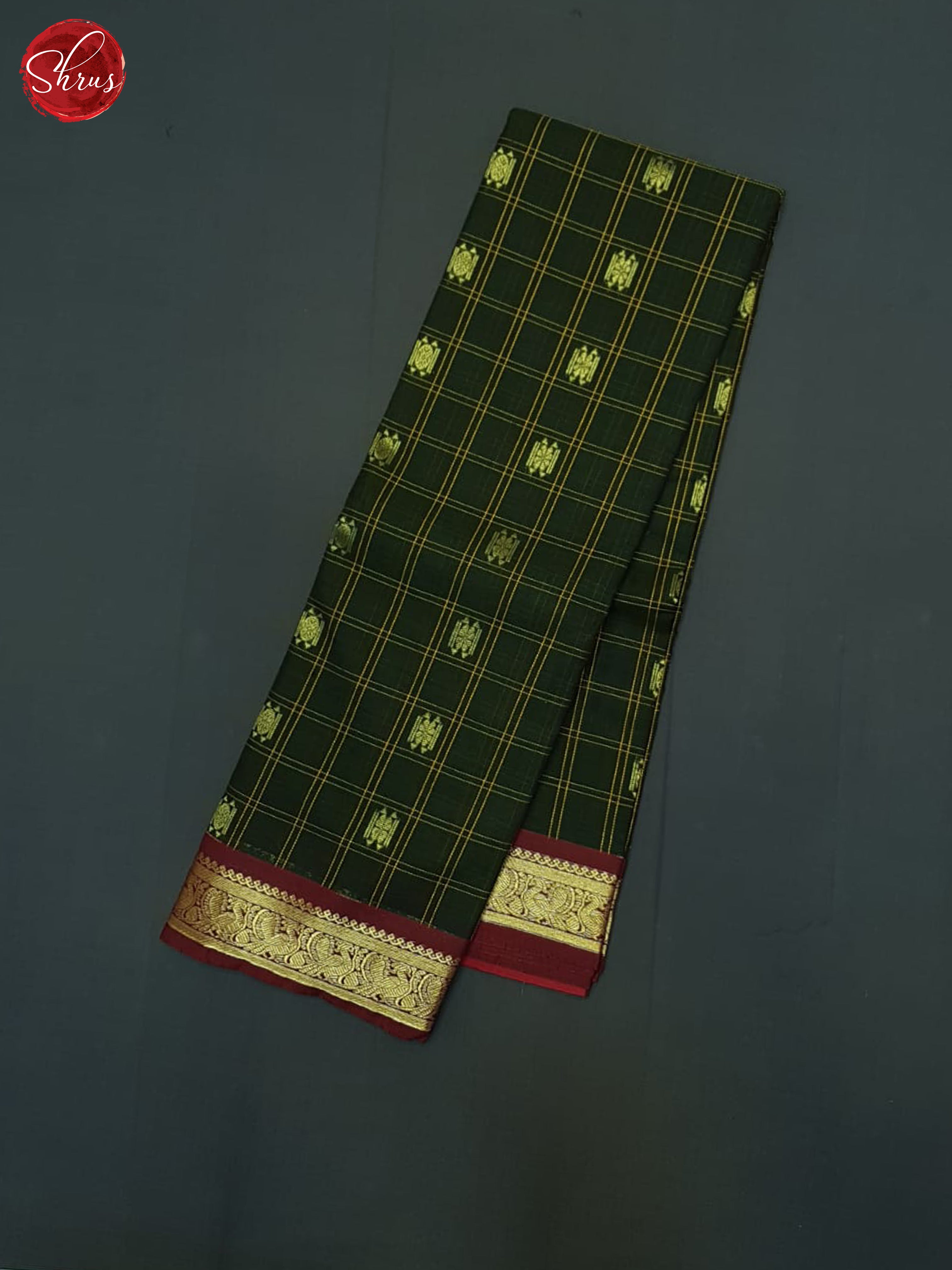 Green And Araku Maroon- Kanchi Cotton Saree - Shop on ShrusEternity.com