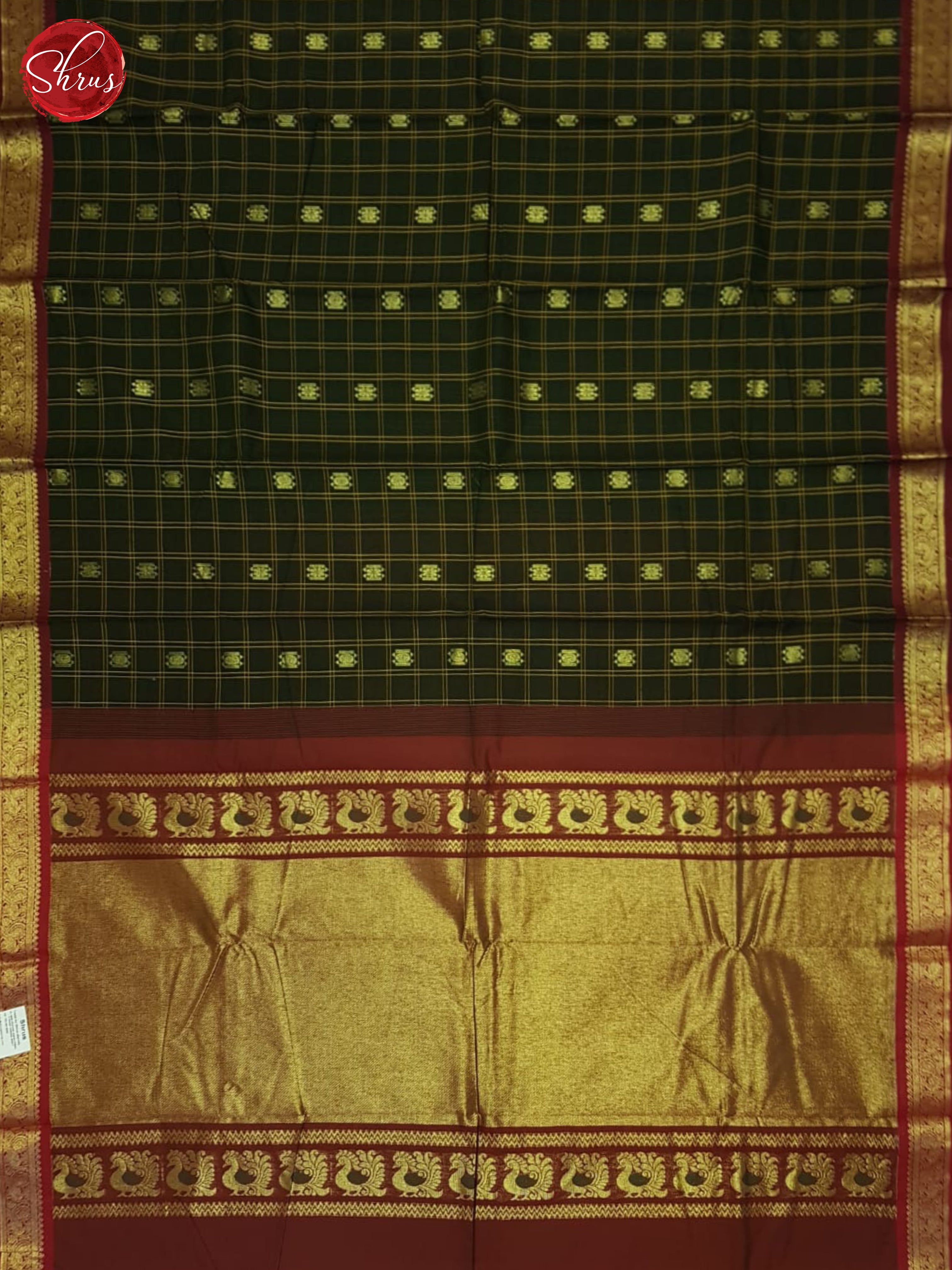 Green And Araku Maroon- Kanchi Cotton Saree - Shop on ShrusEternity.com