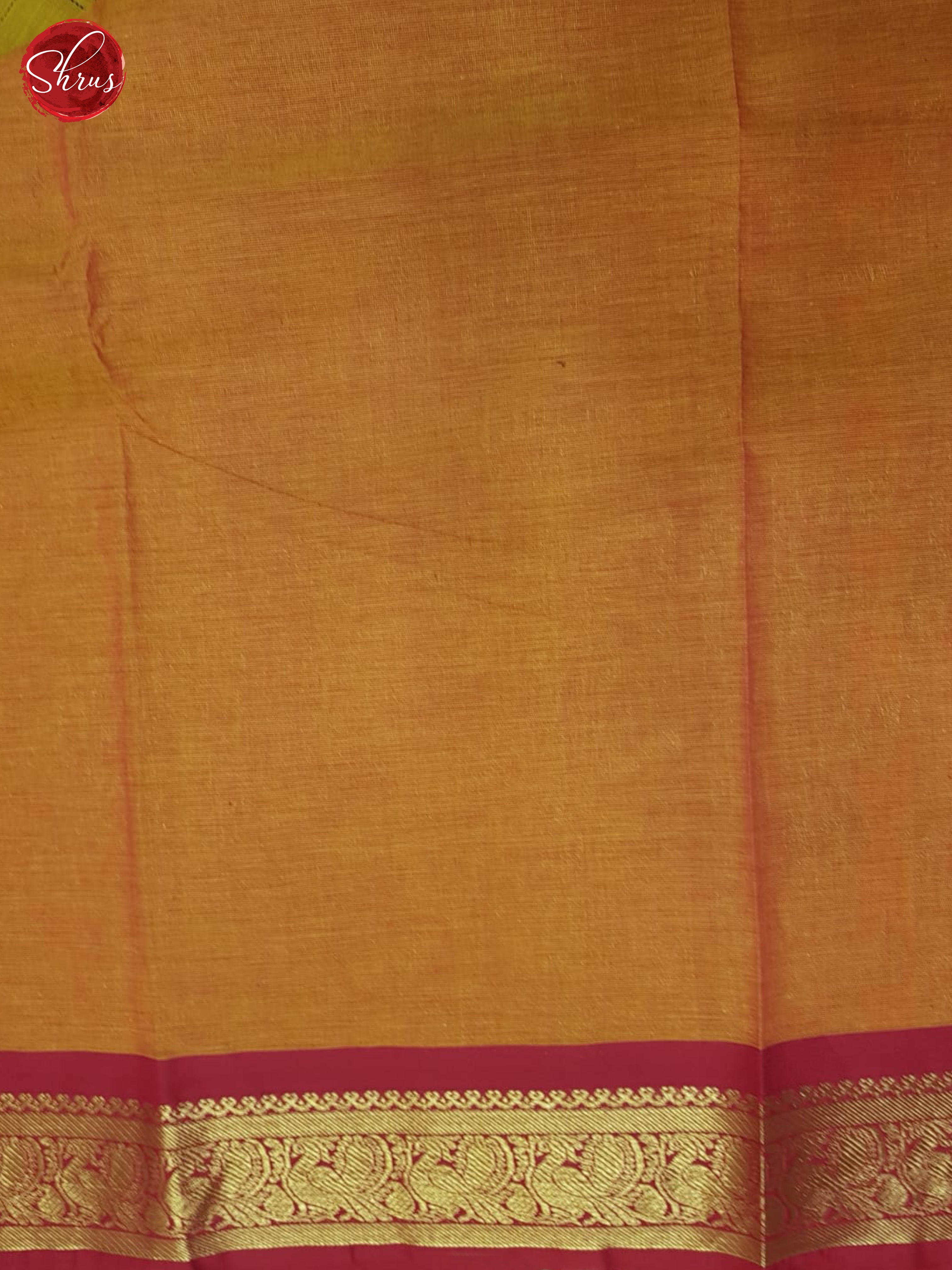 Green And Orange- Kanchi Cotton Saree - Shop on ShrusEternity.com