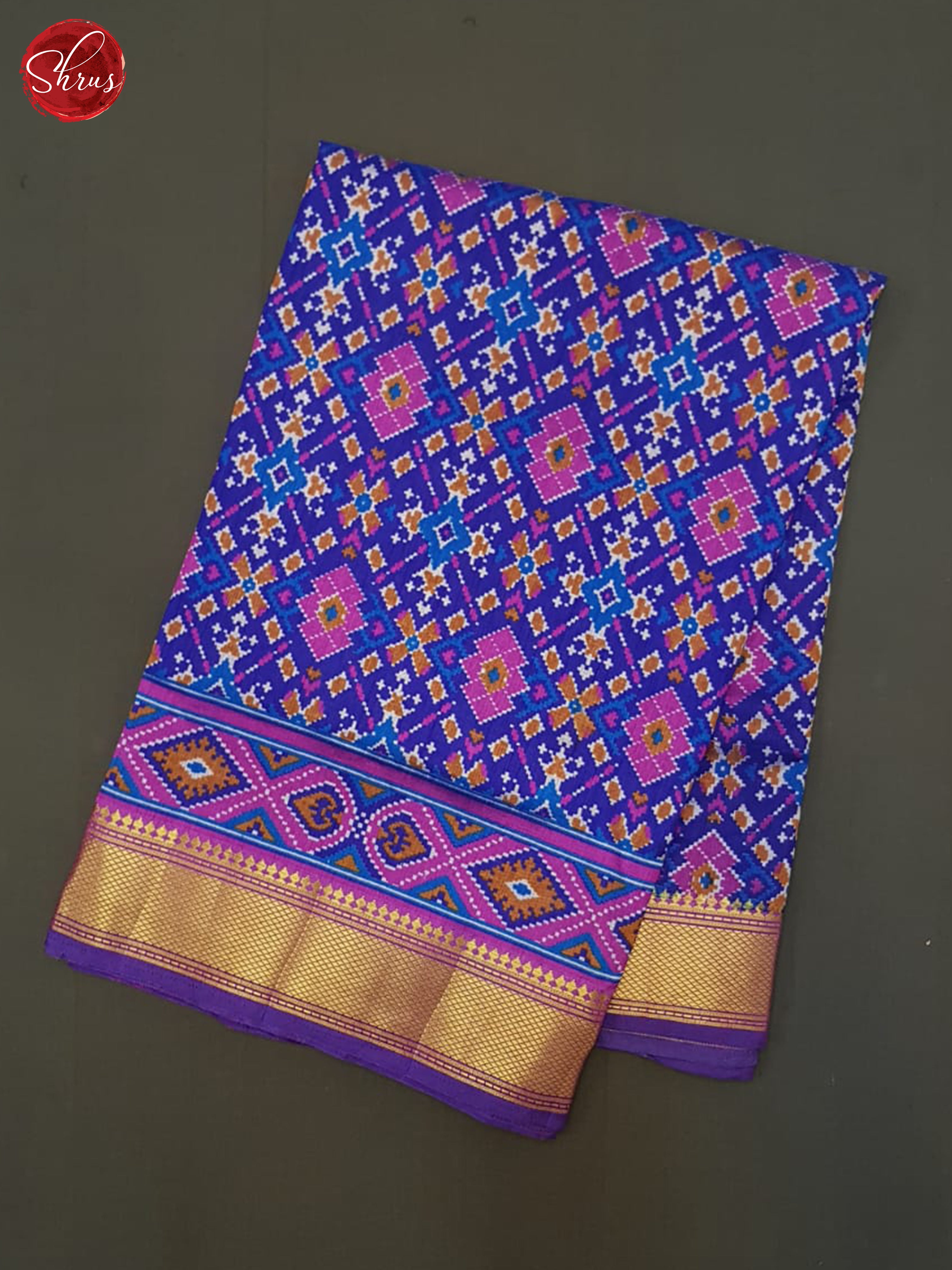 Blue And Pink- Semi Patola Saree - Shop on ShrusEternity.com