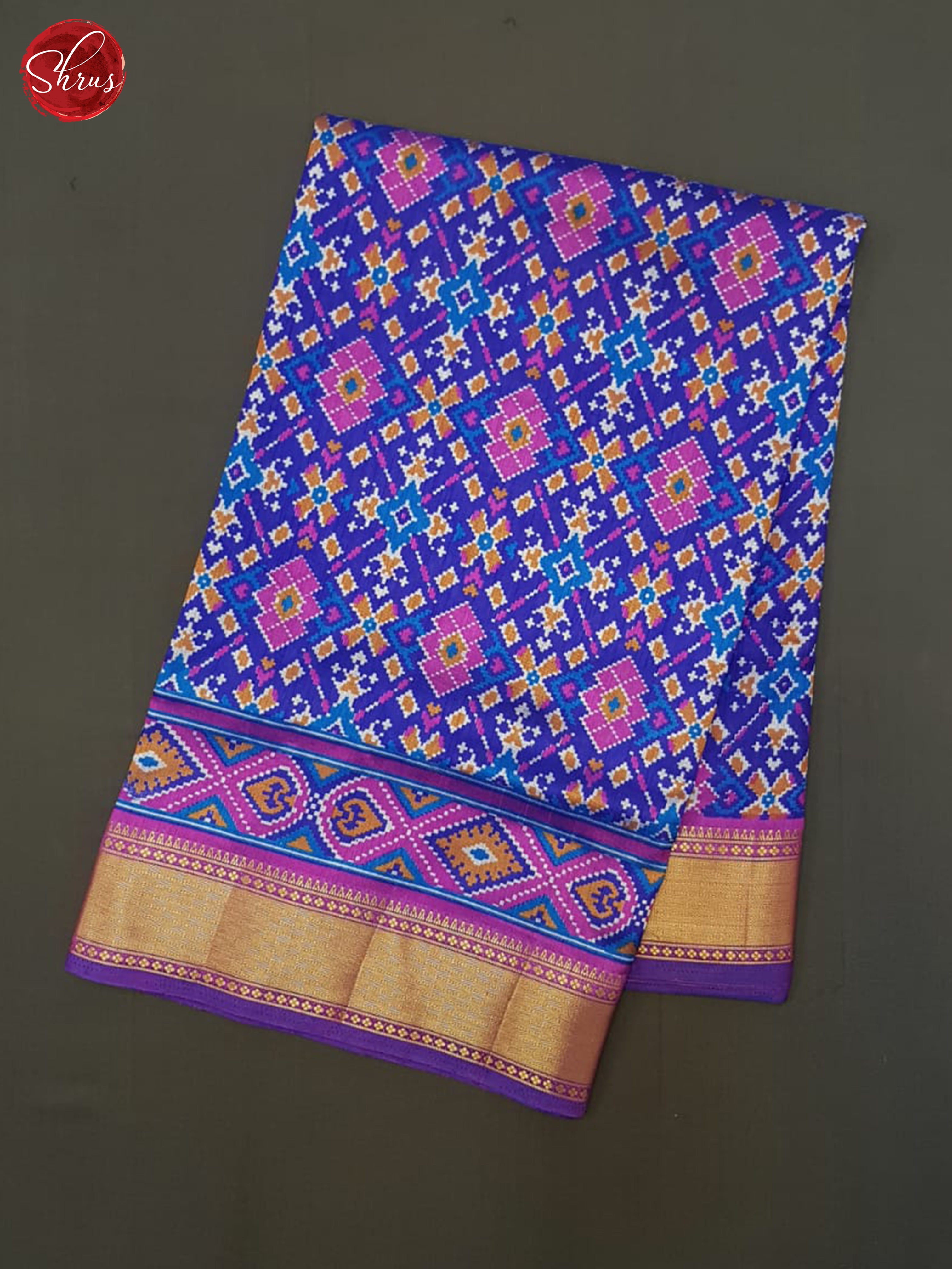 Blue And Pink- Semi Patola Saree - Shop on ShrusEternity.com