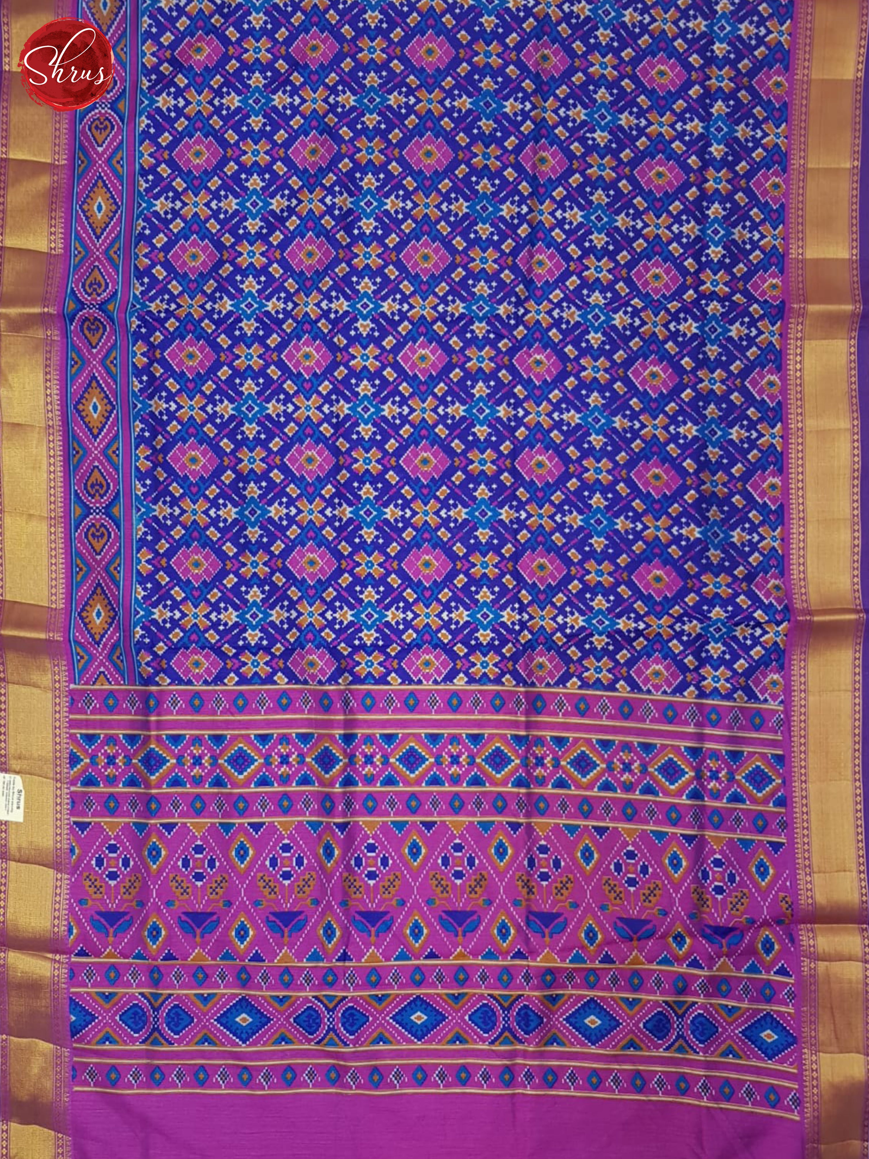Blue And Pink- Semi Patola Saree - Shop on ShrusEternity.com