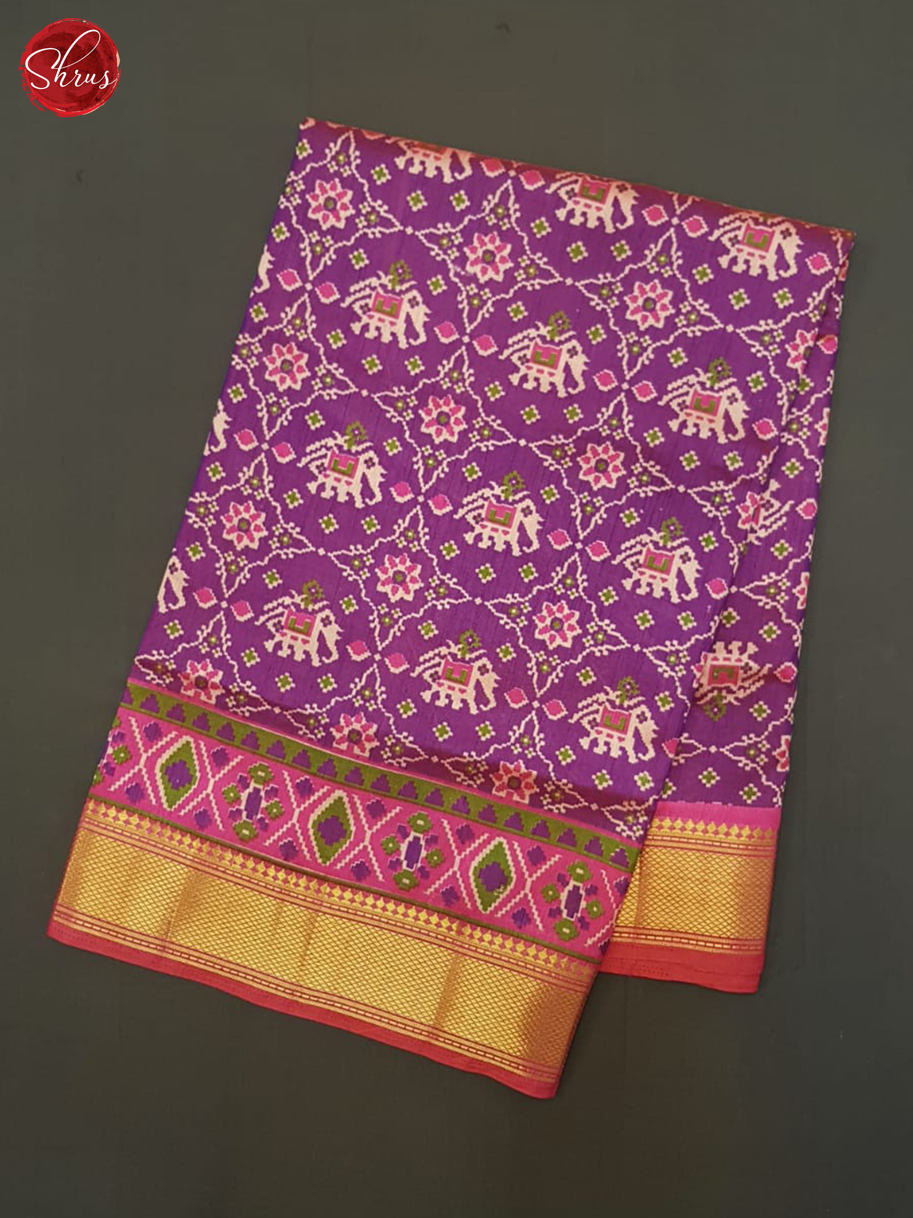 Purple And Pink- Semi Patola Saree - Shop on ShrusEternity.com