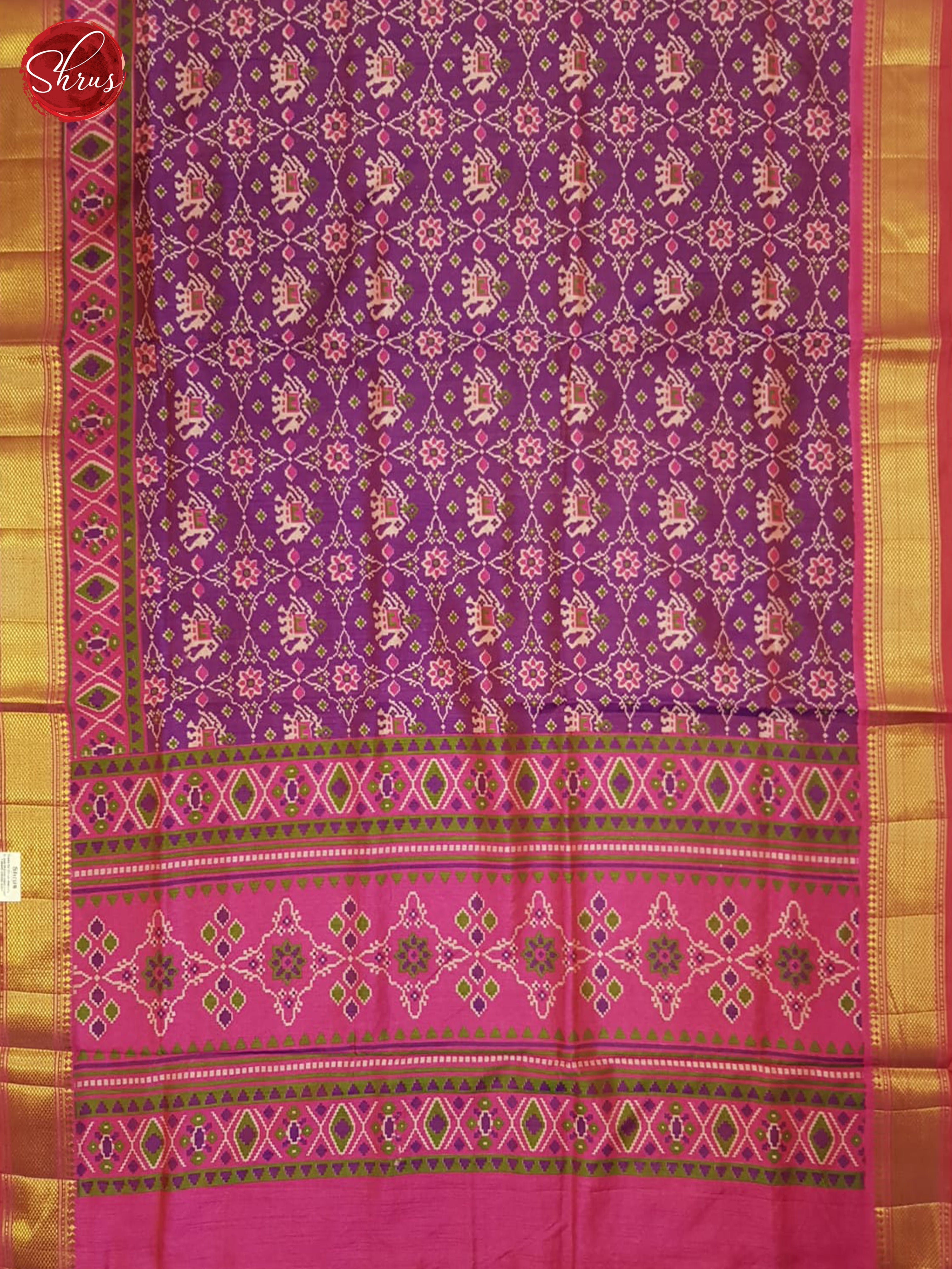 Purple And Pink- Semi Patola Saree - Shop on ShrusEternity.com