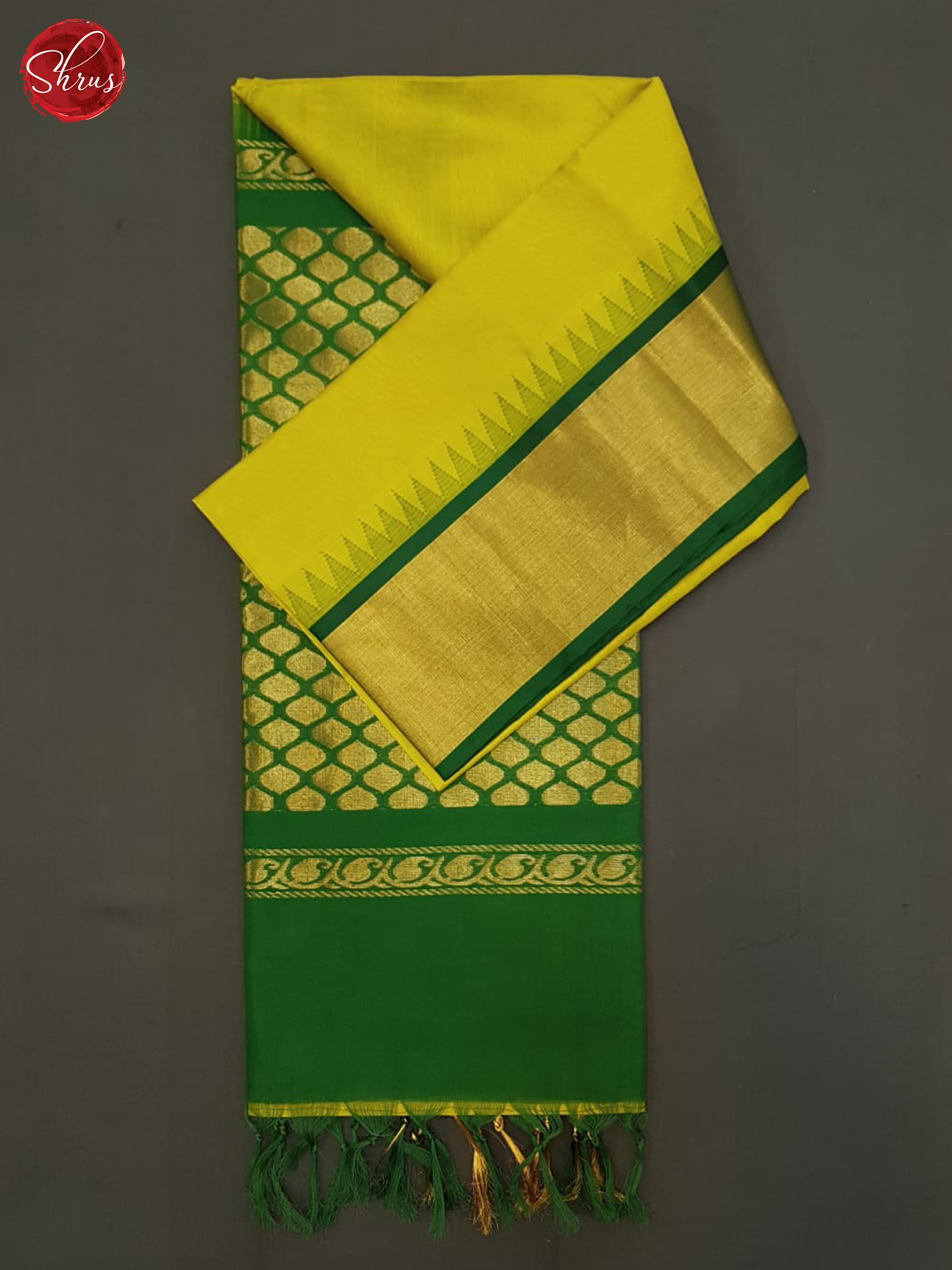 Mathulir Green And Green- Silk Cotton Saree - Shop on ShrusEternity.com