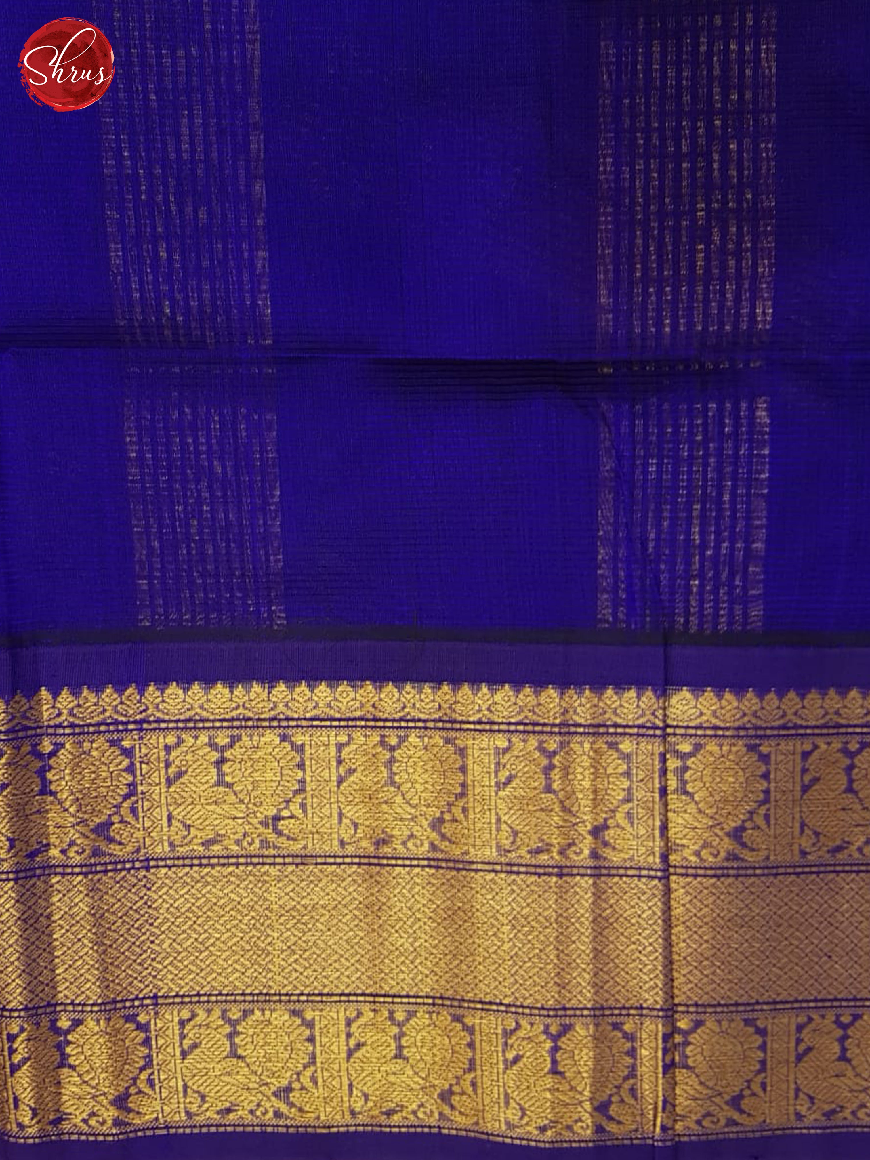 Peachish Pink And Blue- Silk Cotton Saree - Shop on ShrusEternity.com