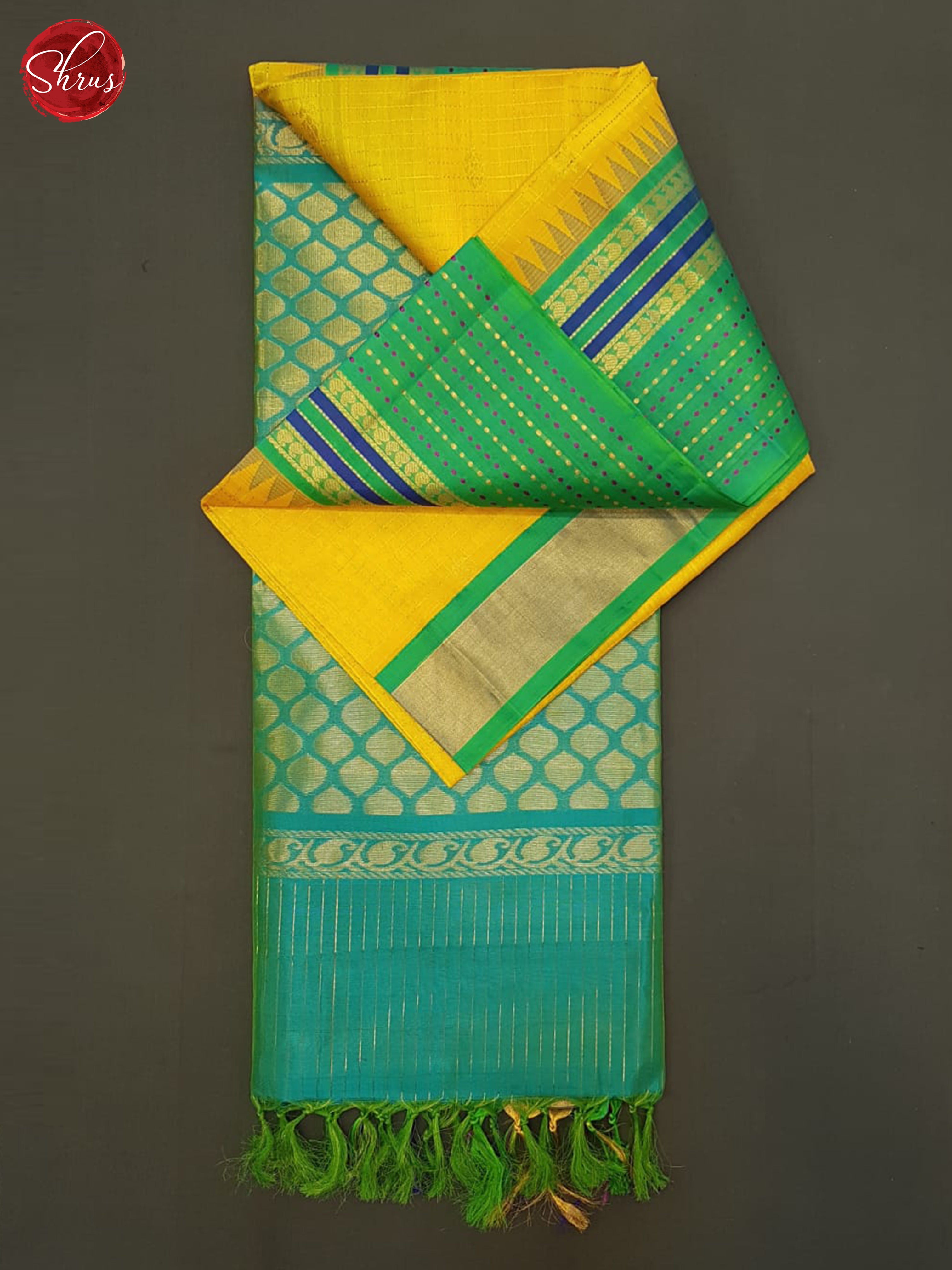 Light Mango Yellow And Green- Silk Cotton saree - Shop on ShrusEternity.com