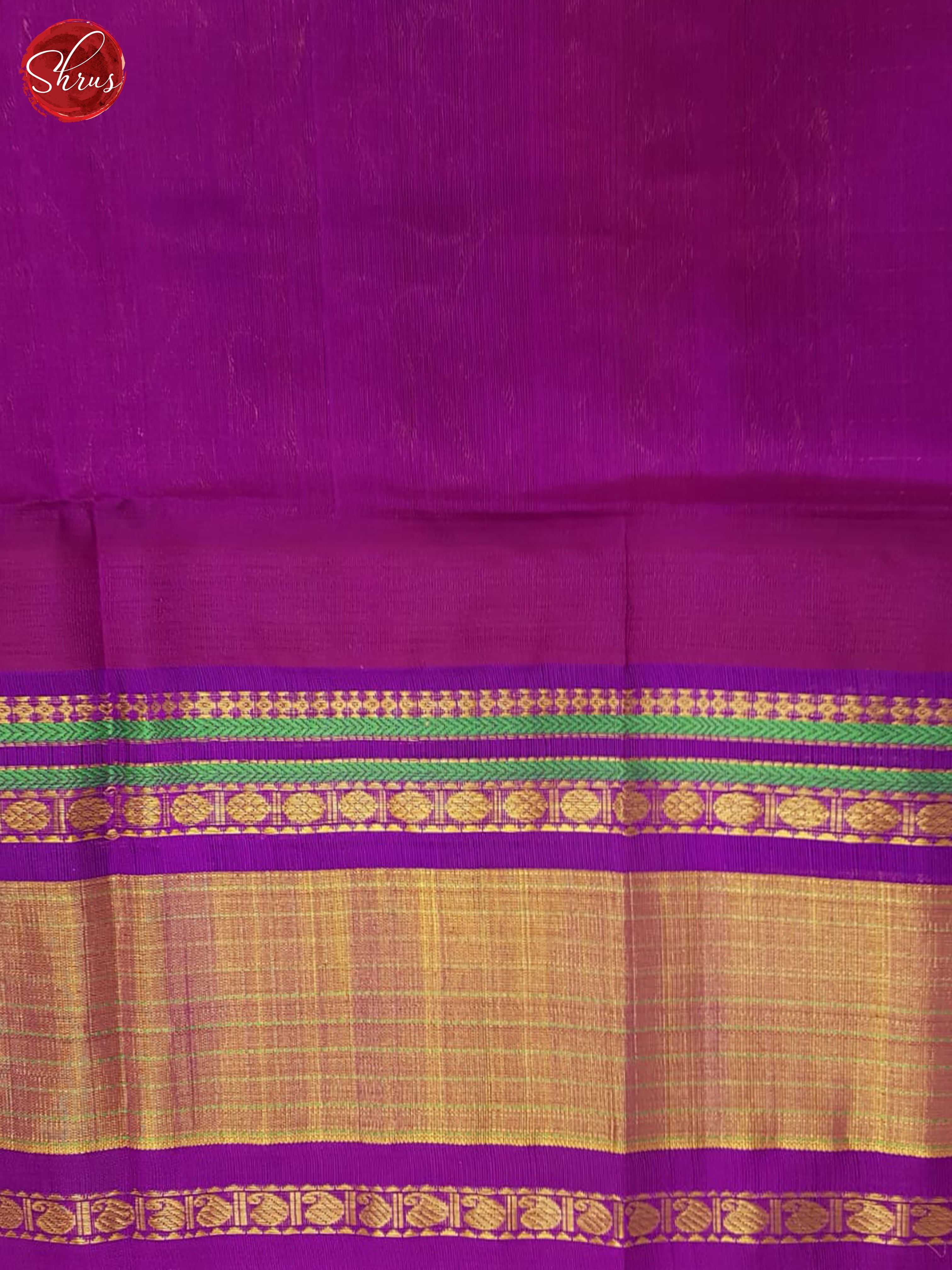 Beige And Purple- Silk Cotton Saree - Shop on ShrusEternity.com