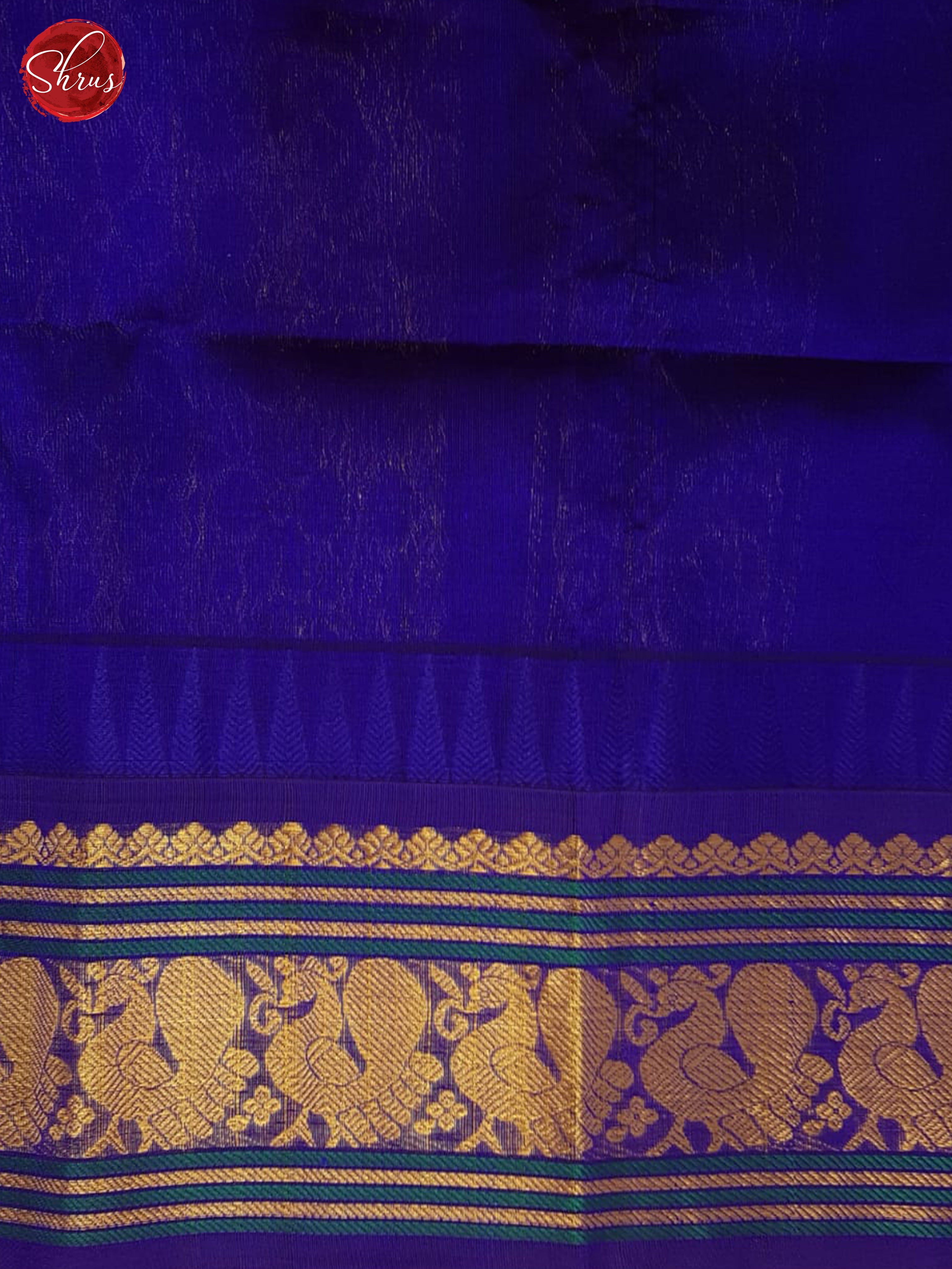 Pink And Blue- Silk Cotton saree - Shop on ShrusEternity.com