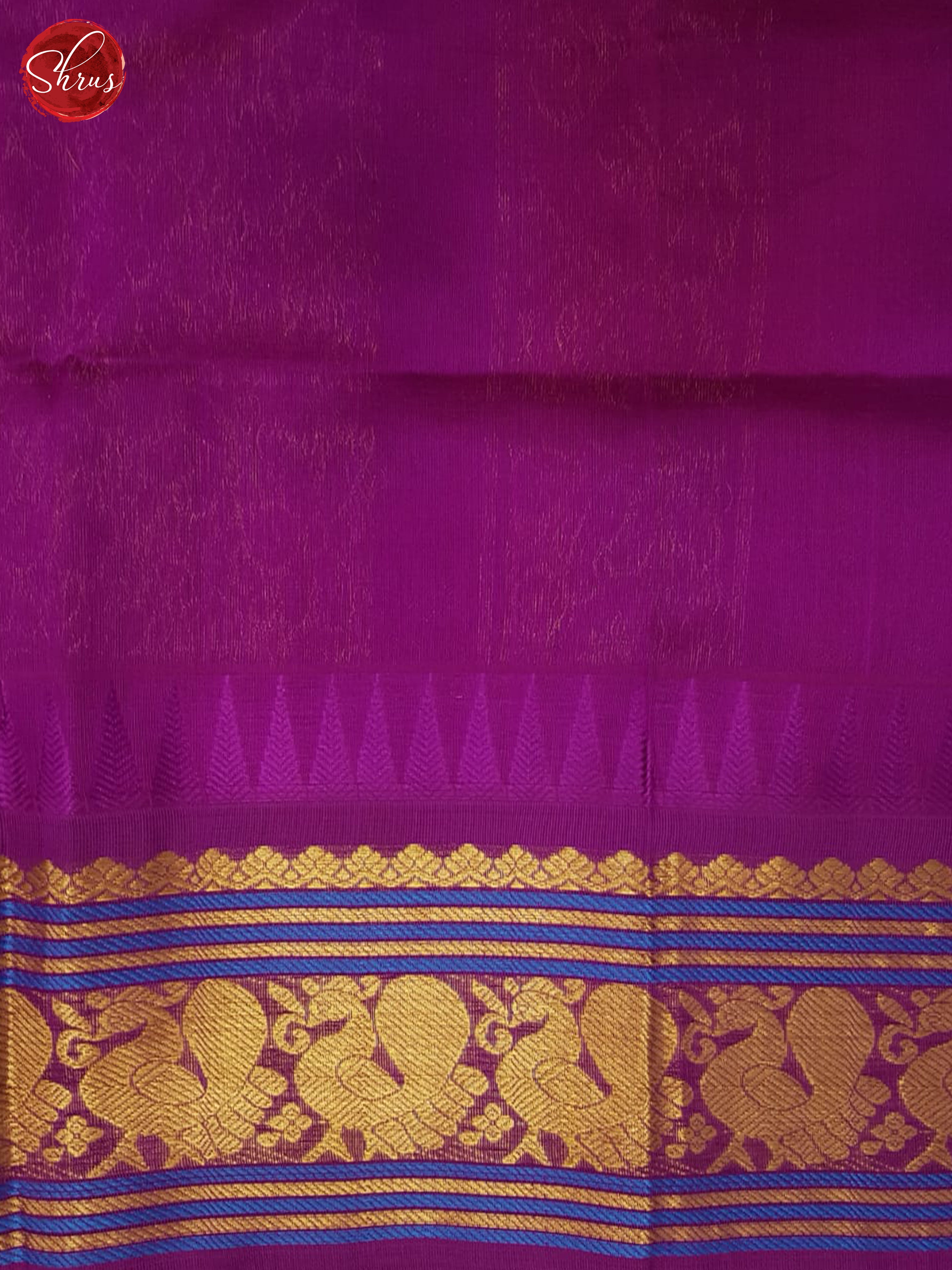 Beige And Purple- Silk Cotton Saree - Shop on ShrusEternity.com